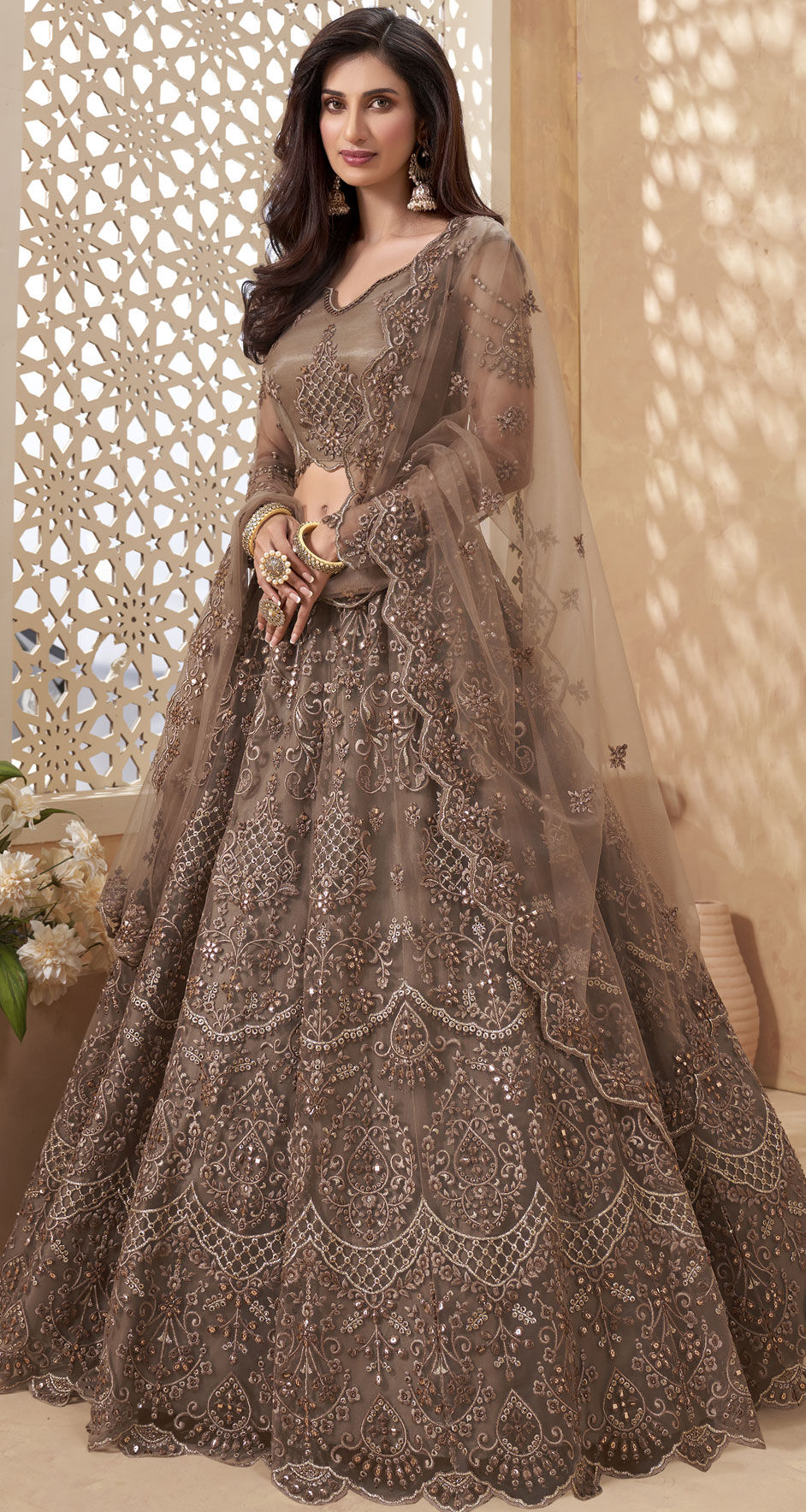 brown engagement dress Sweetheart Party Engagement Dress Big Detachable Bow Train DW897 - main image 1