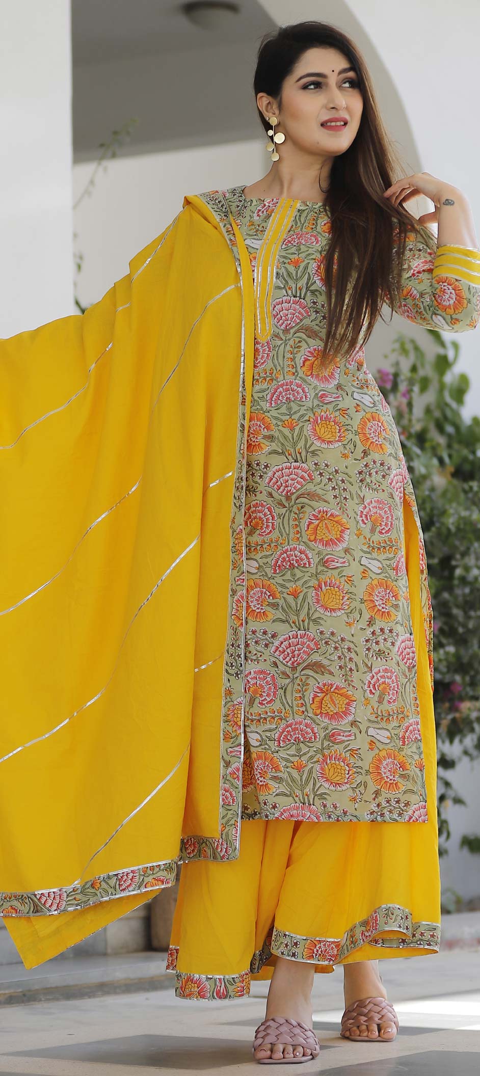 Festive, Party Wear Blue color Cotton fabric Salwar Kameez 1789414