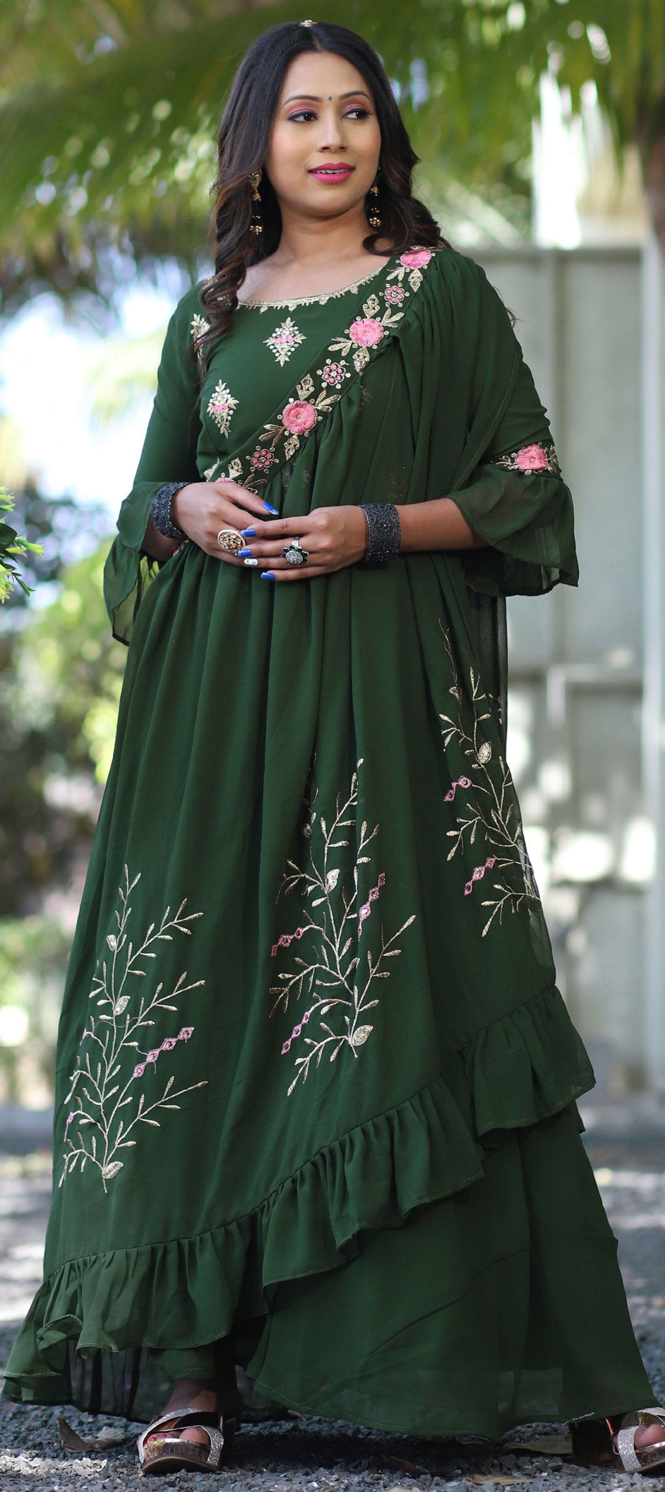 engagement dress green Oscar Emerald Green Satin Engagement Gown Perfect for Photo Shoots – sharon  rose custom main image 0