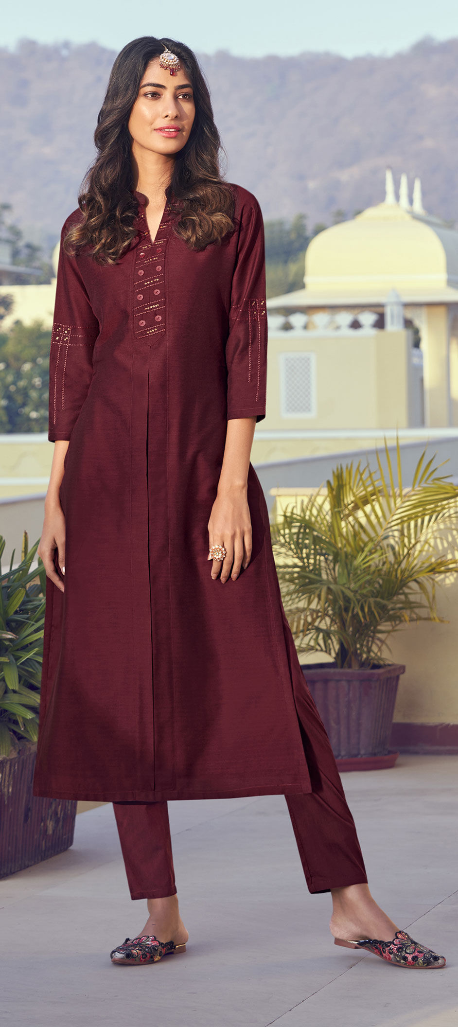 KOI SILK TUNIC - RED