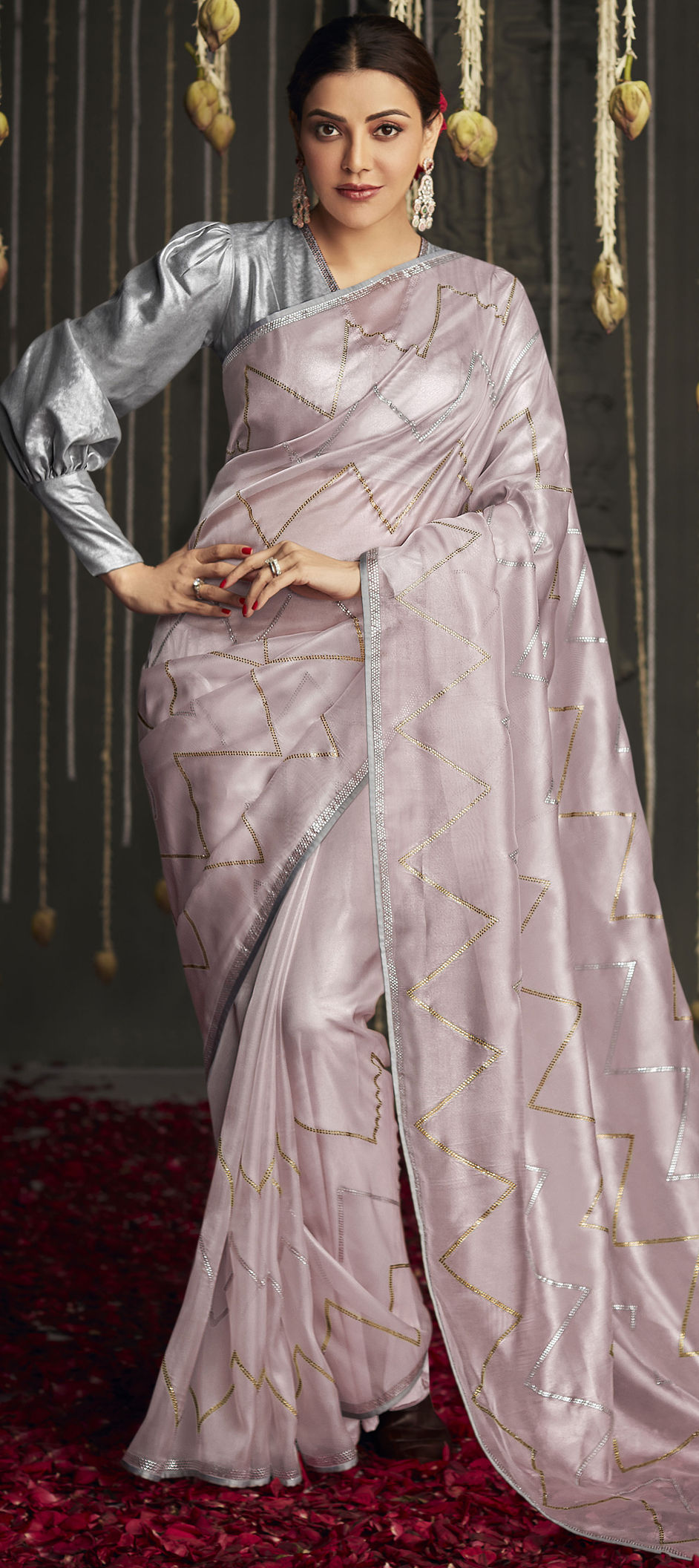 Ready To Wear Grey Lycra Saree – Shoubhitsfashion