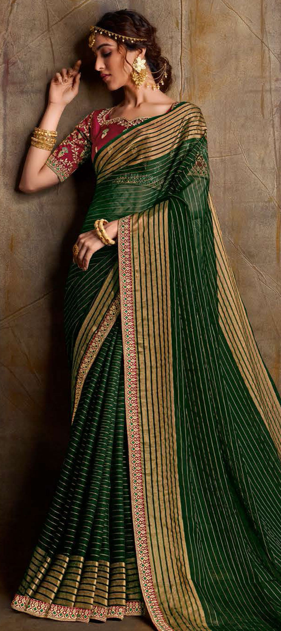 Traditional Green Color Pure Silk Saree main image 0