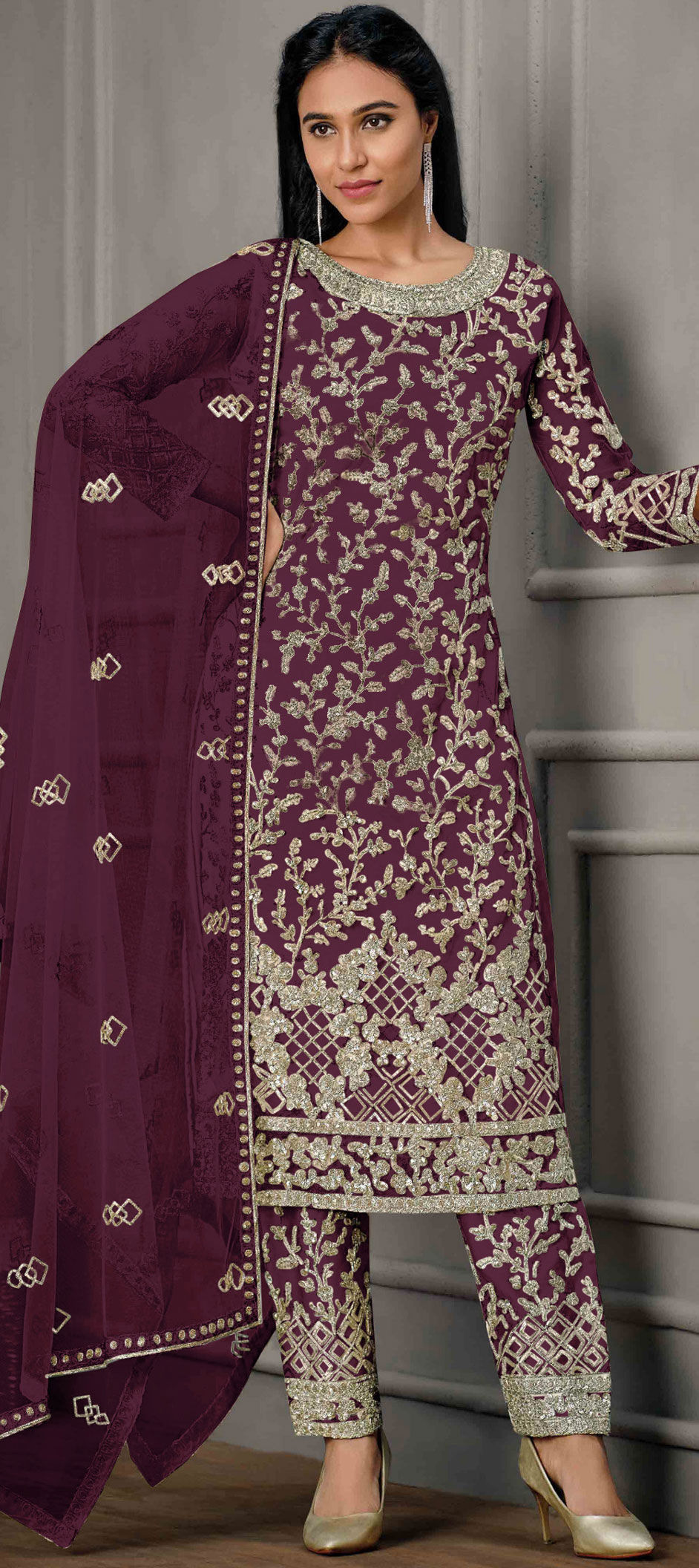 $60 - $121 - Purple Punjabi Salwar Kameez and Purple Punjabi Salwar Suits  online shopping