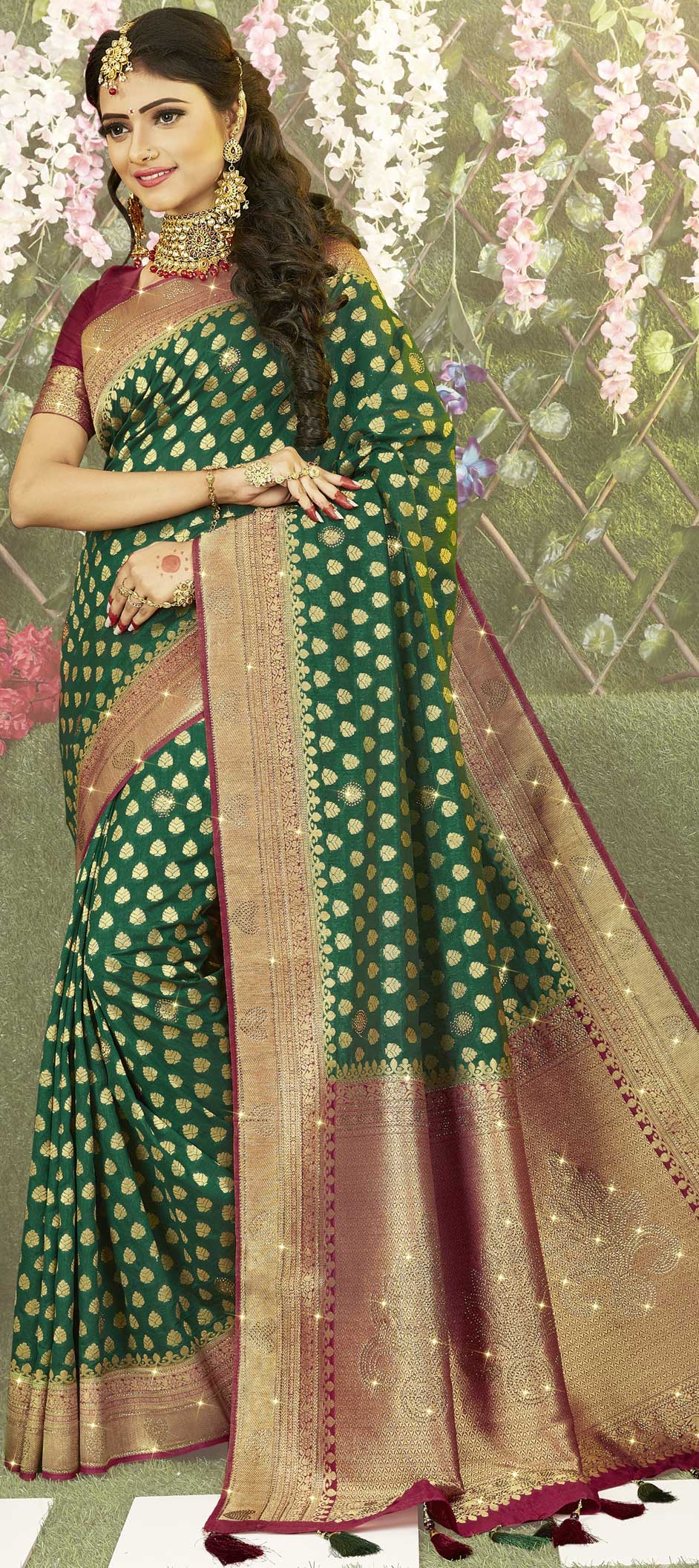 Green Silk Wedding Saree