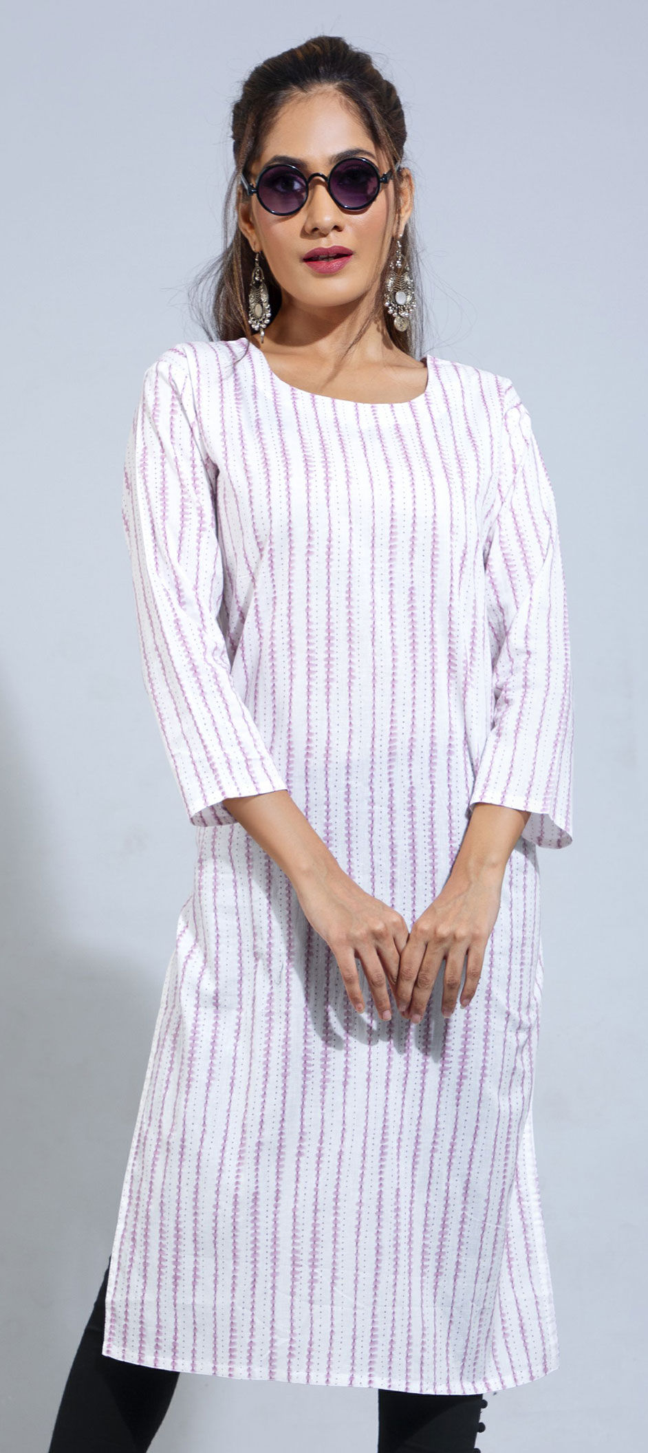 Casual White and Off White color Cotton fabric Kurti 1822496