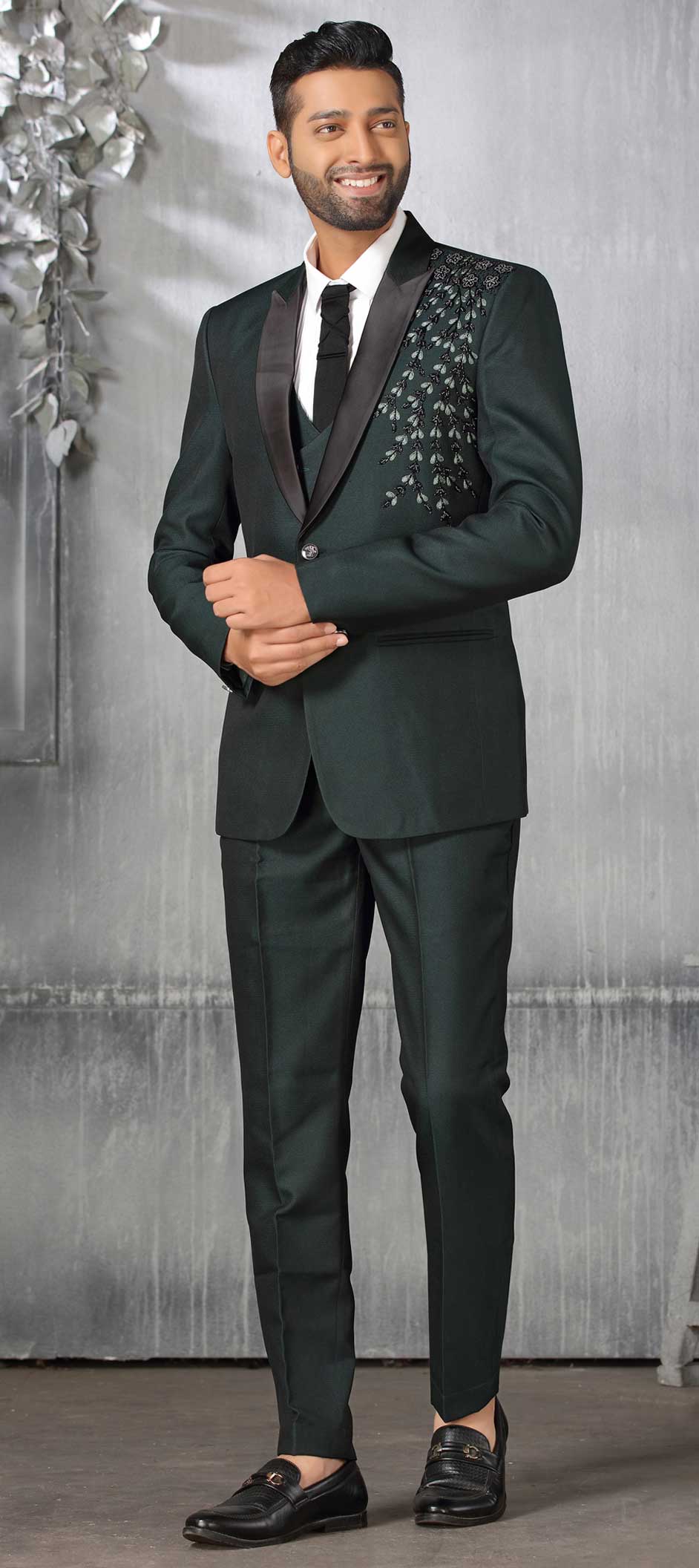 Green color Rayon fabric 2 Piece Suit (with shirt) : 1829528