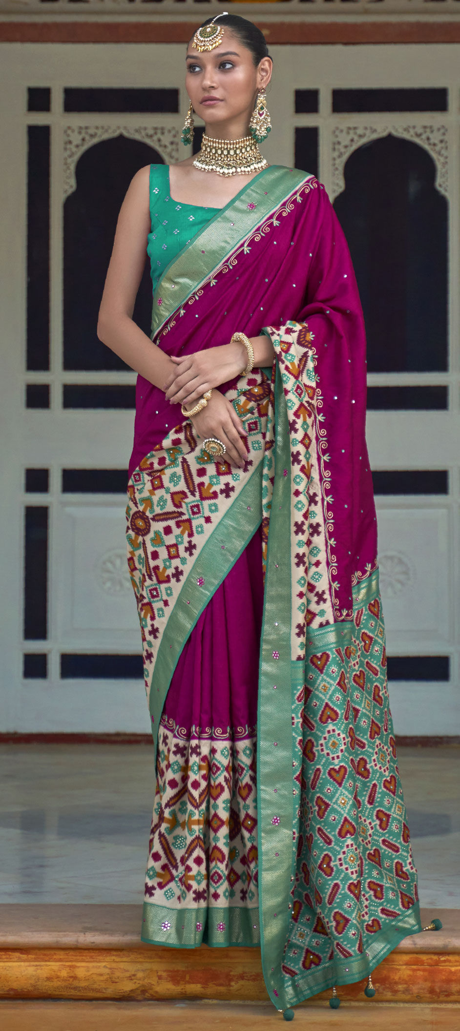 Deep Green Handloom Half Saree – Vastrasuka