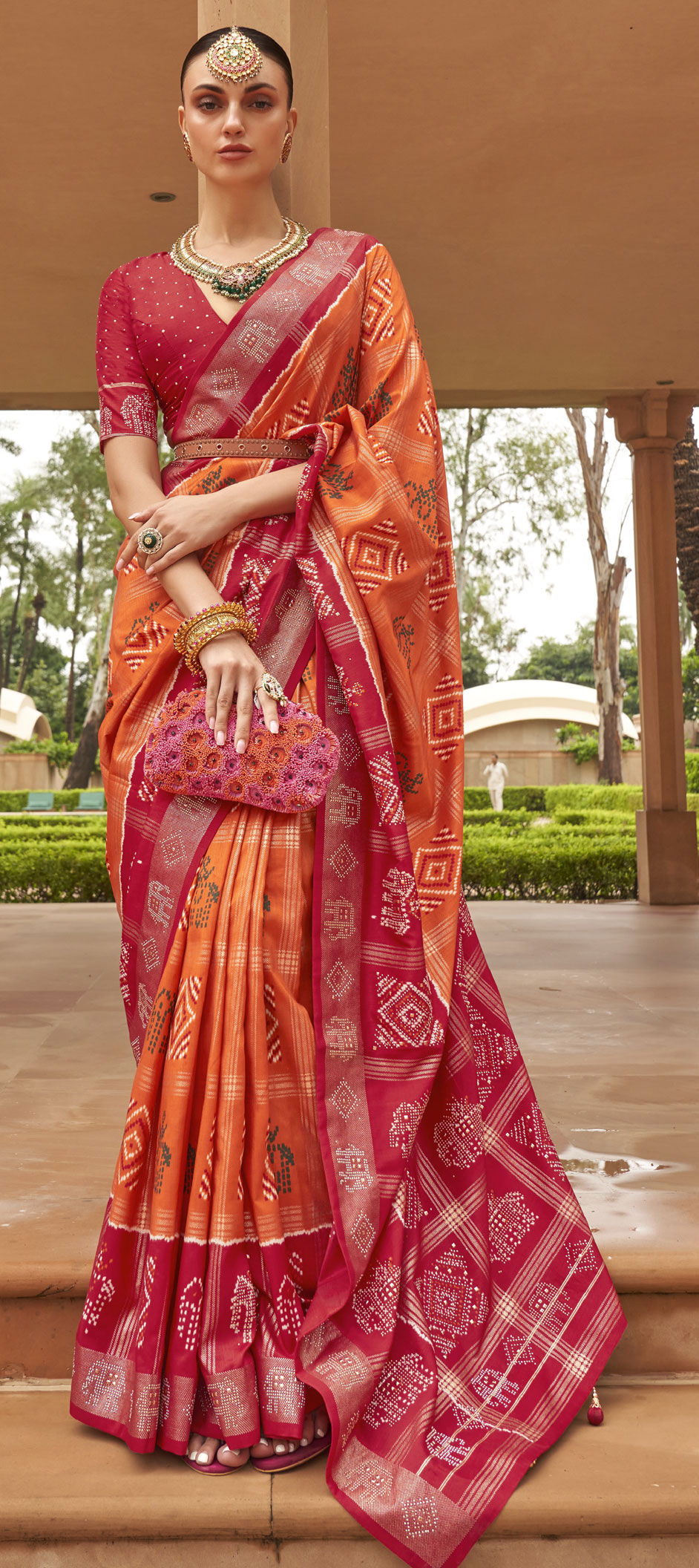 Bridal Gold And Red Wedding Saree Bridal Red And Maroon