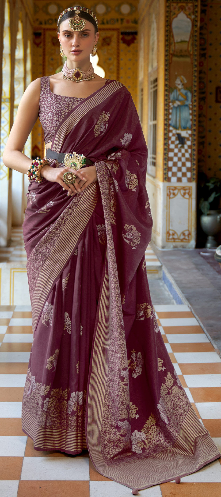 Traditional, Wedding Red and Maroon color Art Silk, Silk fabric
