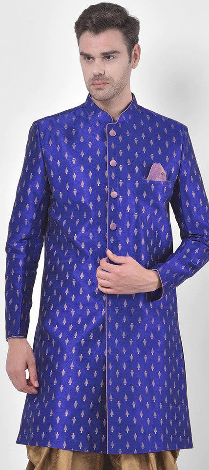 Sky Blue Kurta Dupion Silk Chudidaar main image 1