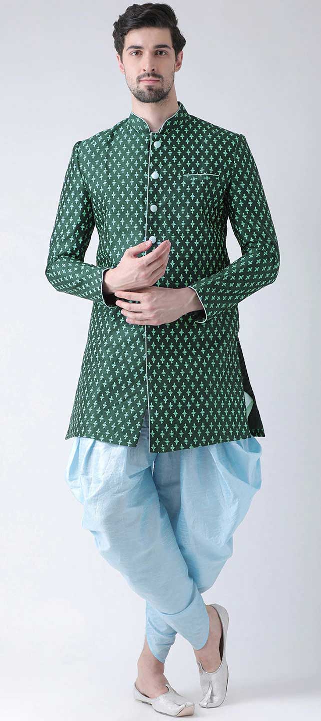 Rama Green Kurta Dhupion Art Silk Dhoti