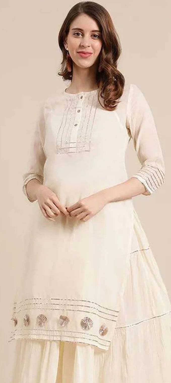 MONOMEE LAYA WHITE PRINTED KURTI