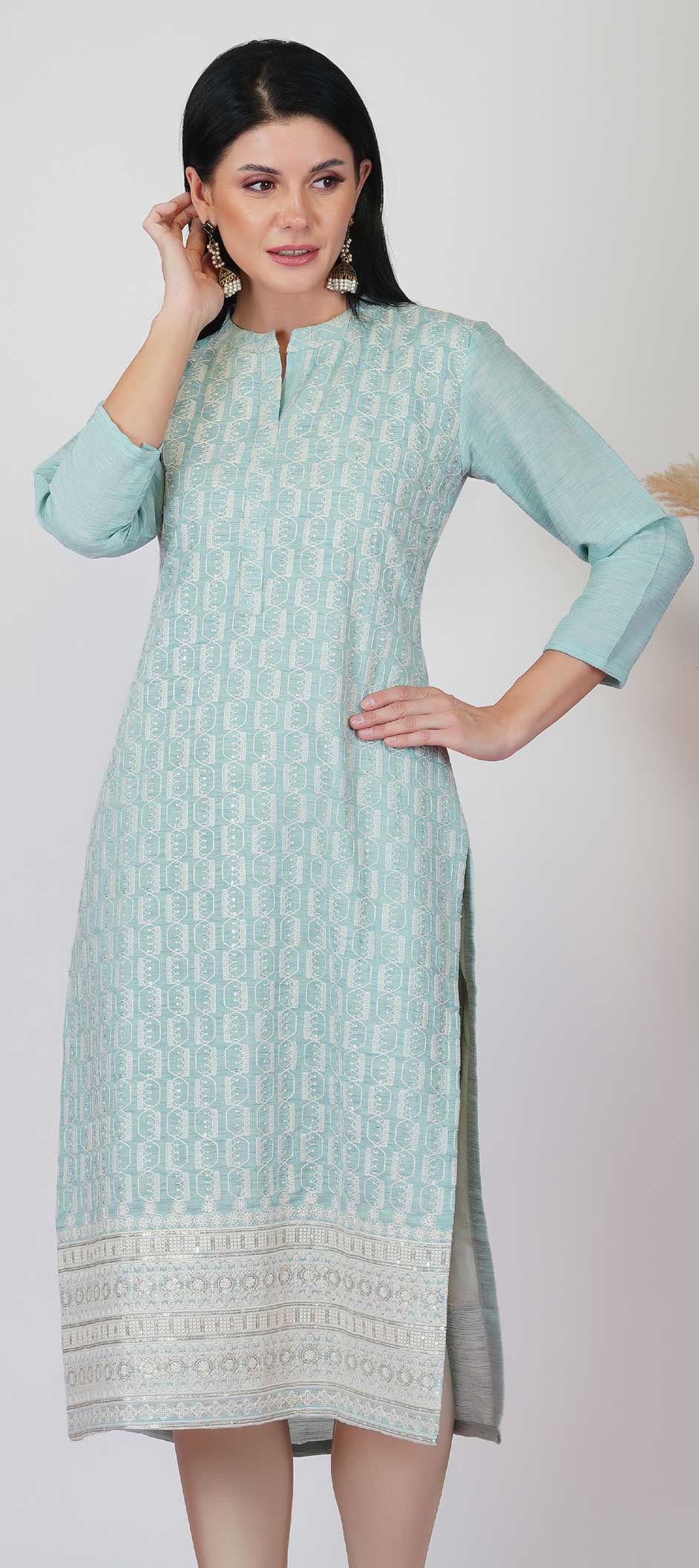 viscose fabric dress design Casual Blue color Viscose fabric Kurti : 1840122