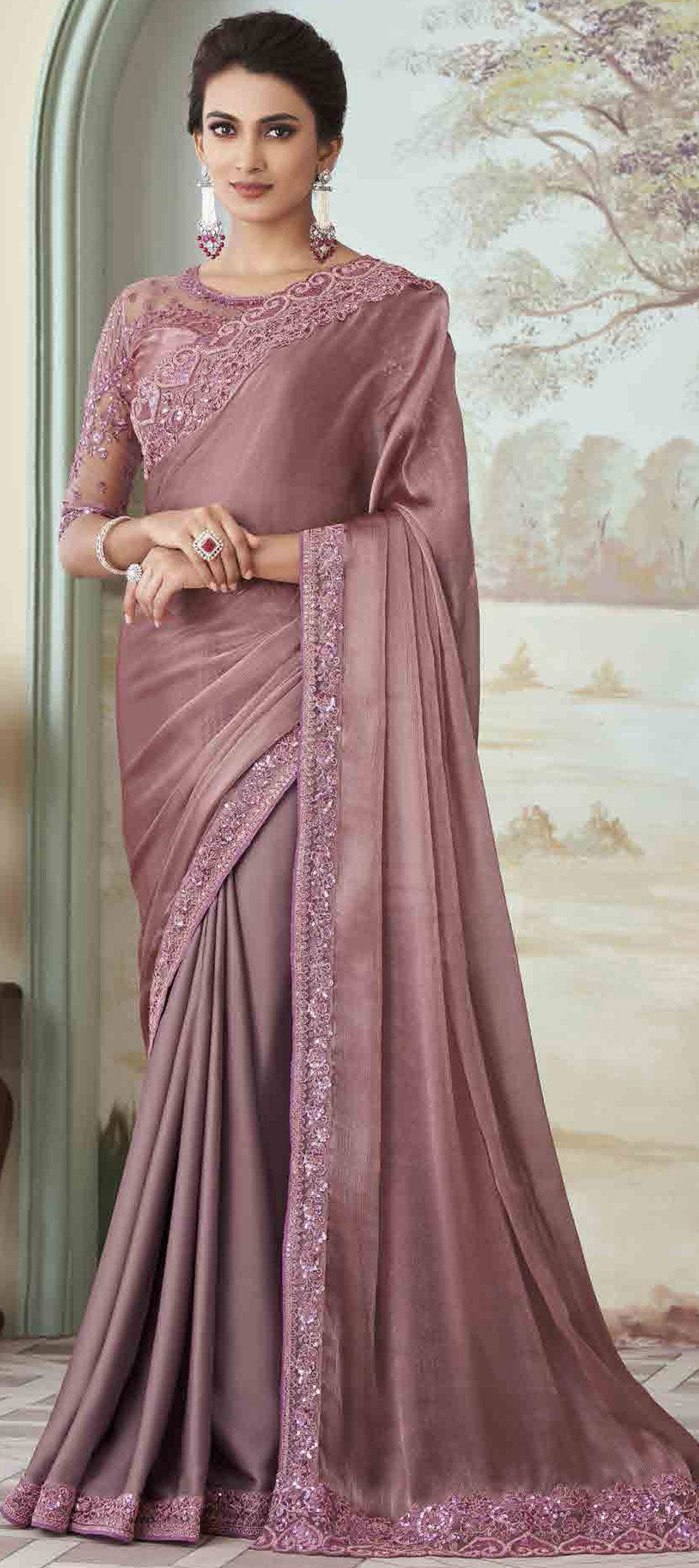 Purple Silk Traditional Saree