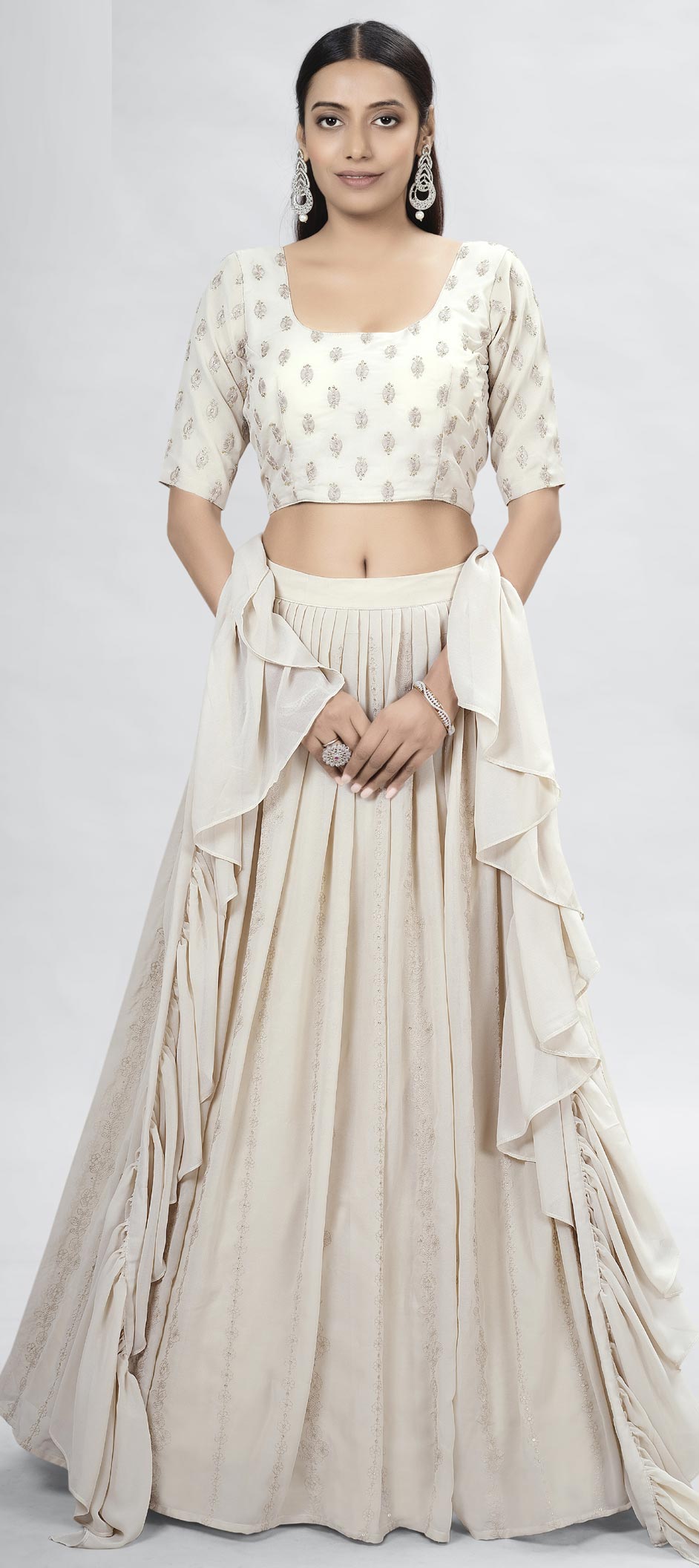 Brown Heavy Georgette Lehenga Straight