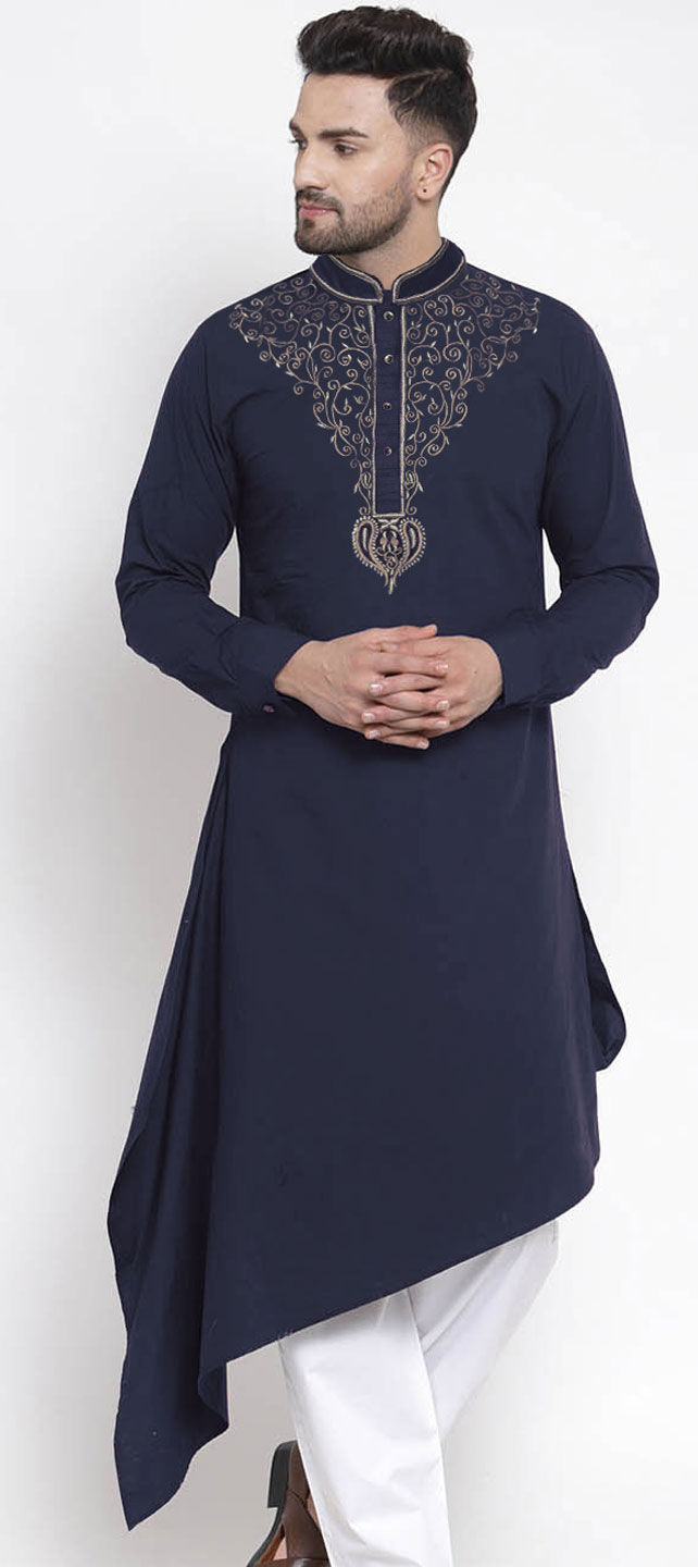 Blue color Cotton fabric Kurta 1847351