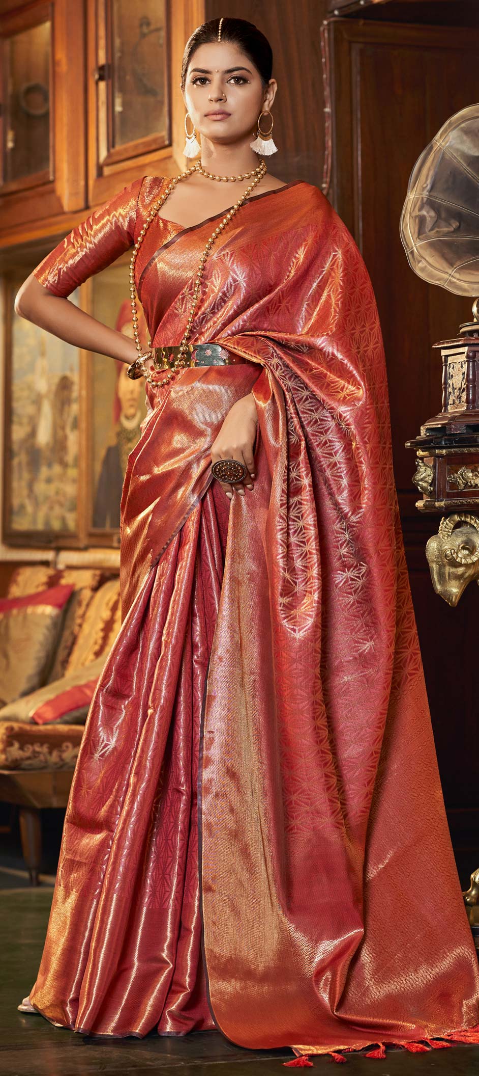 Red Traditional Silk Saree