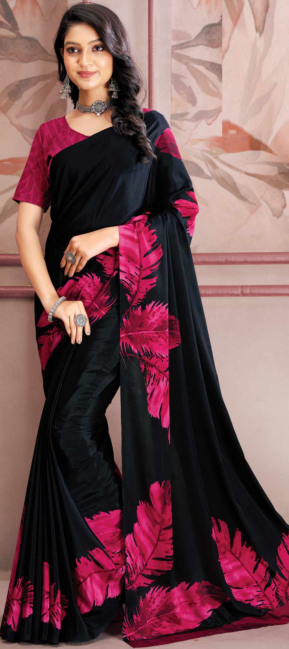 Buy Camila Black & Pink Saree by NEETA LULLA at Ogaan Online Shopping Site