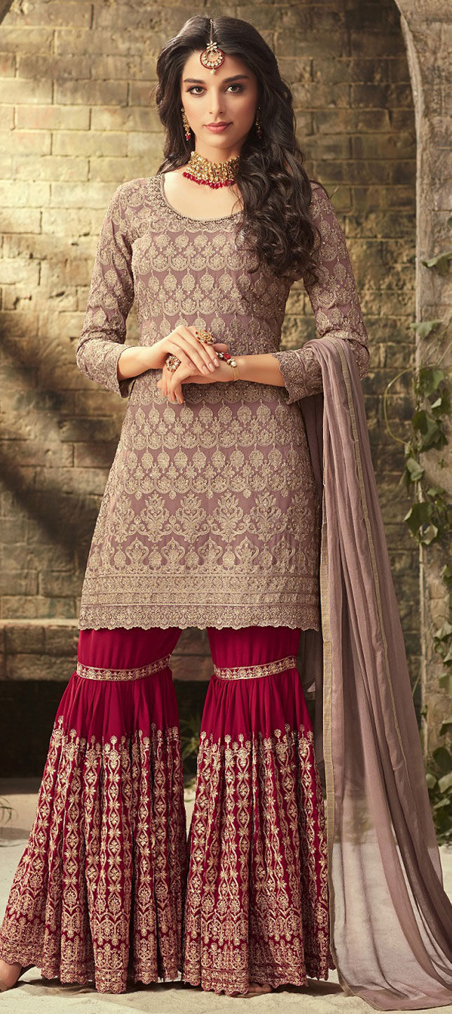 Beige Salwar with Bottom Hem with Lace work