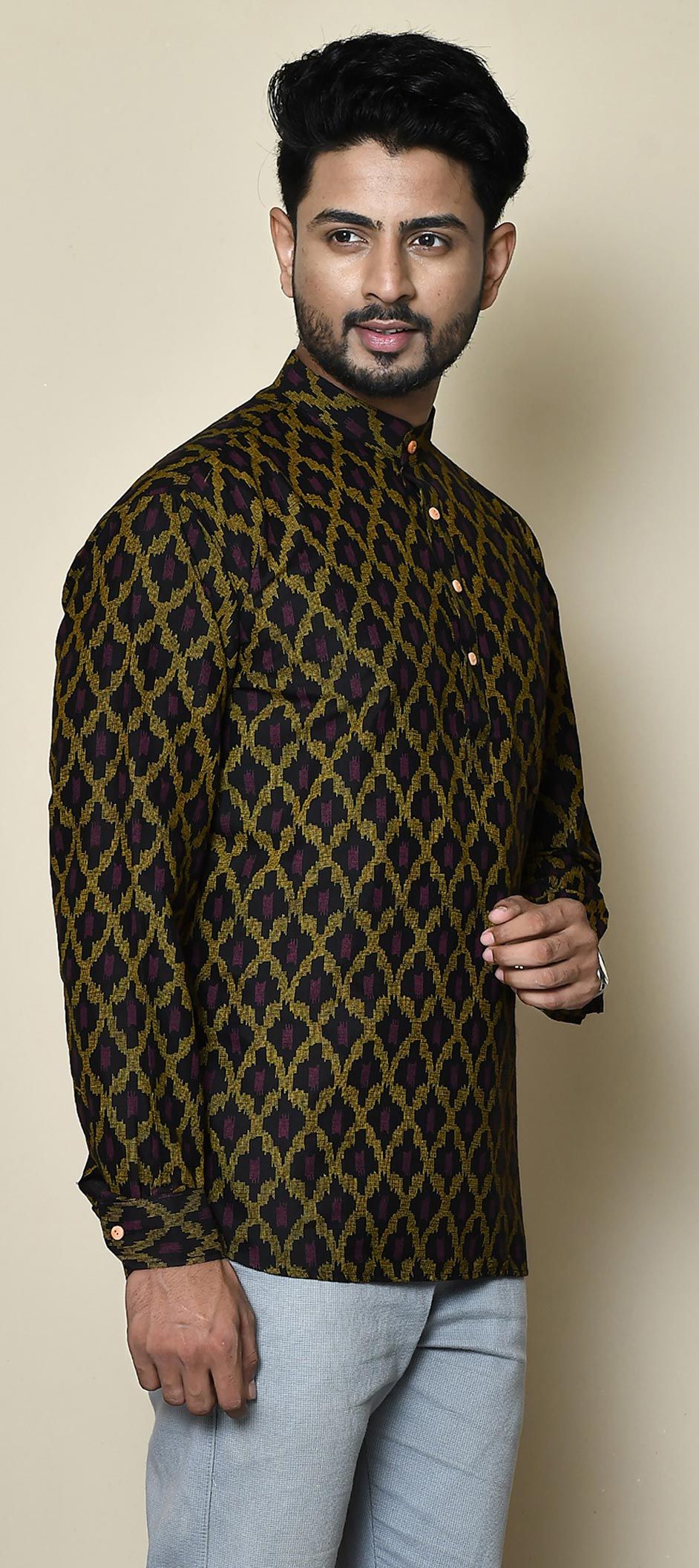 Green color Cotton fabric Kurta 1855186