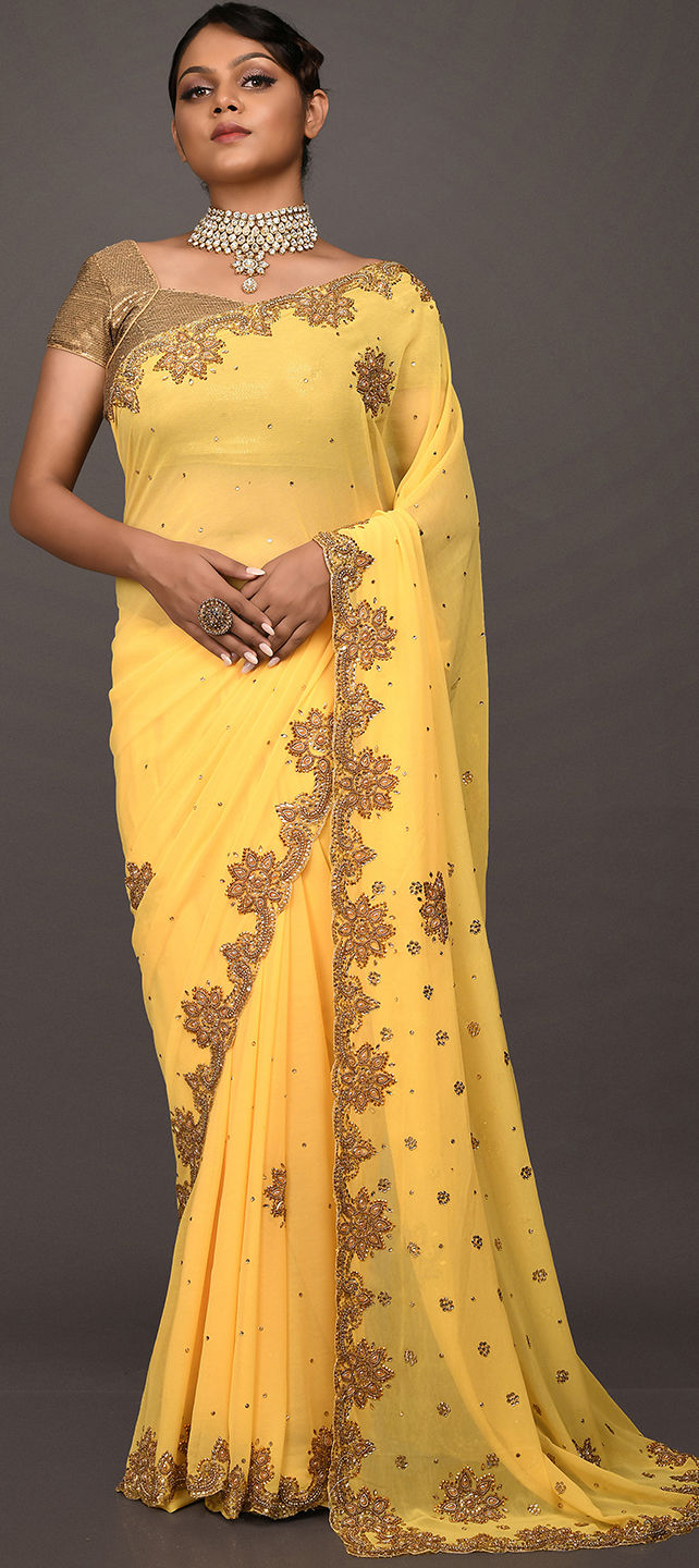 Buy Yellow Sarees Online USA | Yellow Saree Collection