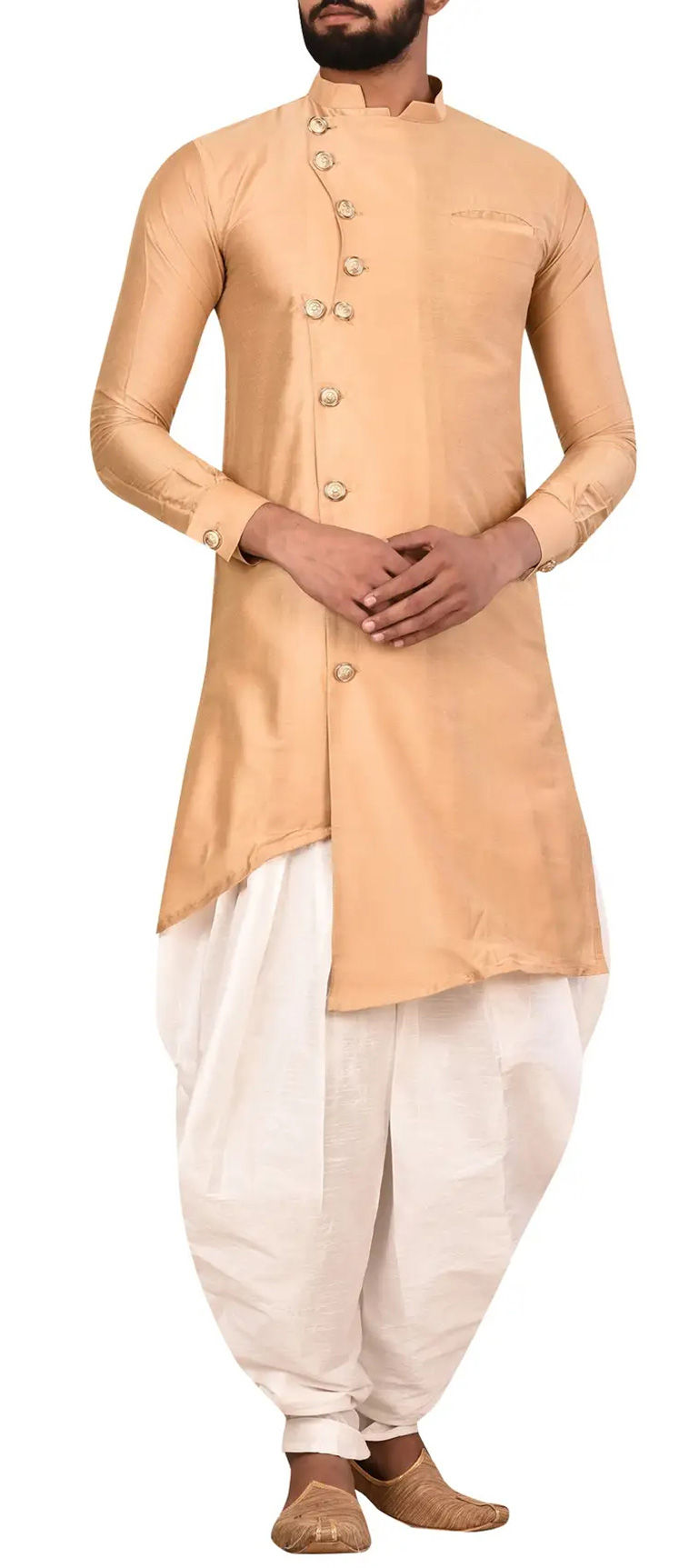 Gold Kurta Imported Silk Dhoti Pant main image 0