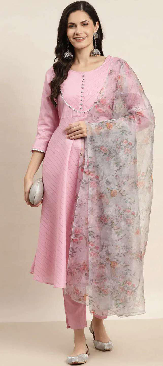 ぴろページ Designer, Party Wear Pink and Majenta color Cotton fabric