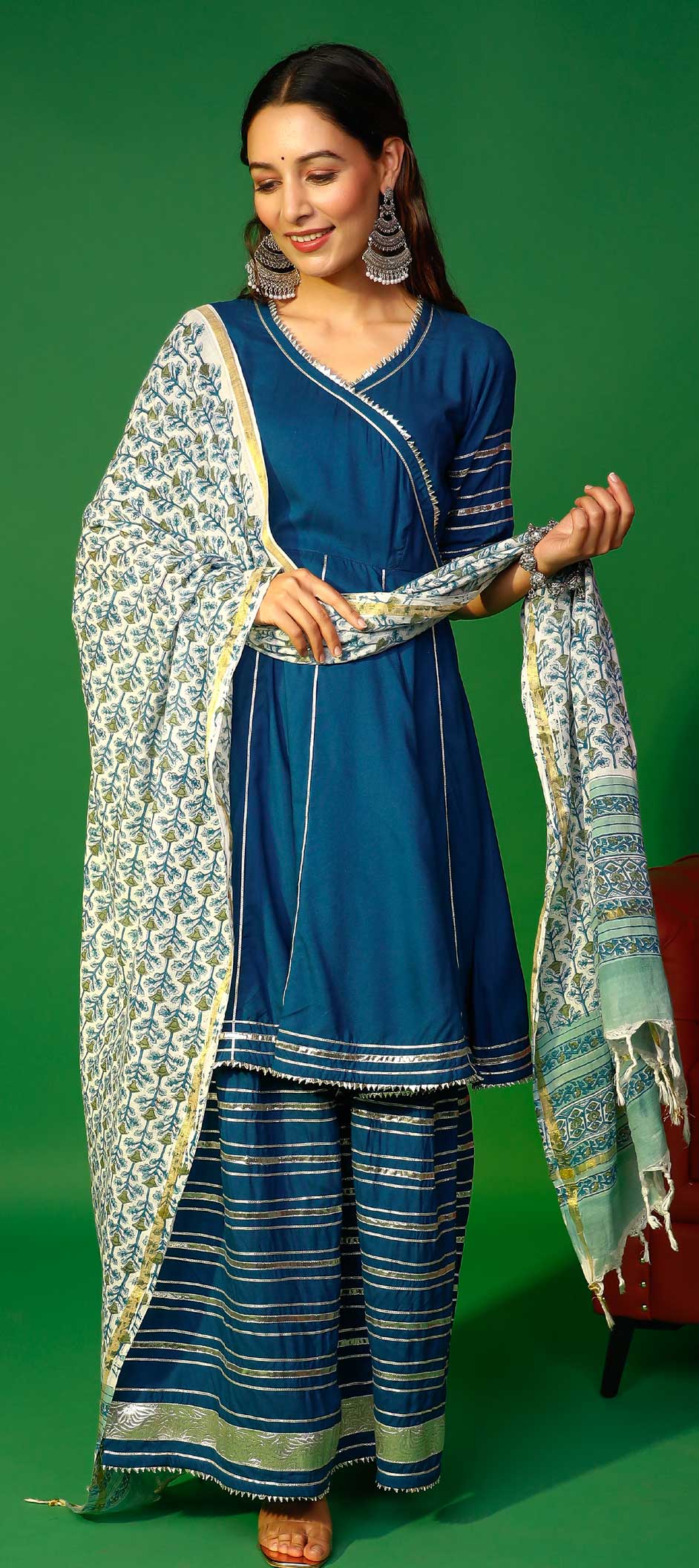 Festive, Party Wear Blue color Rayon, Viscose fabric Salwar Kameez