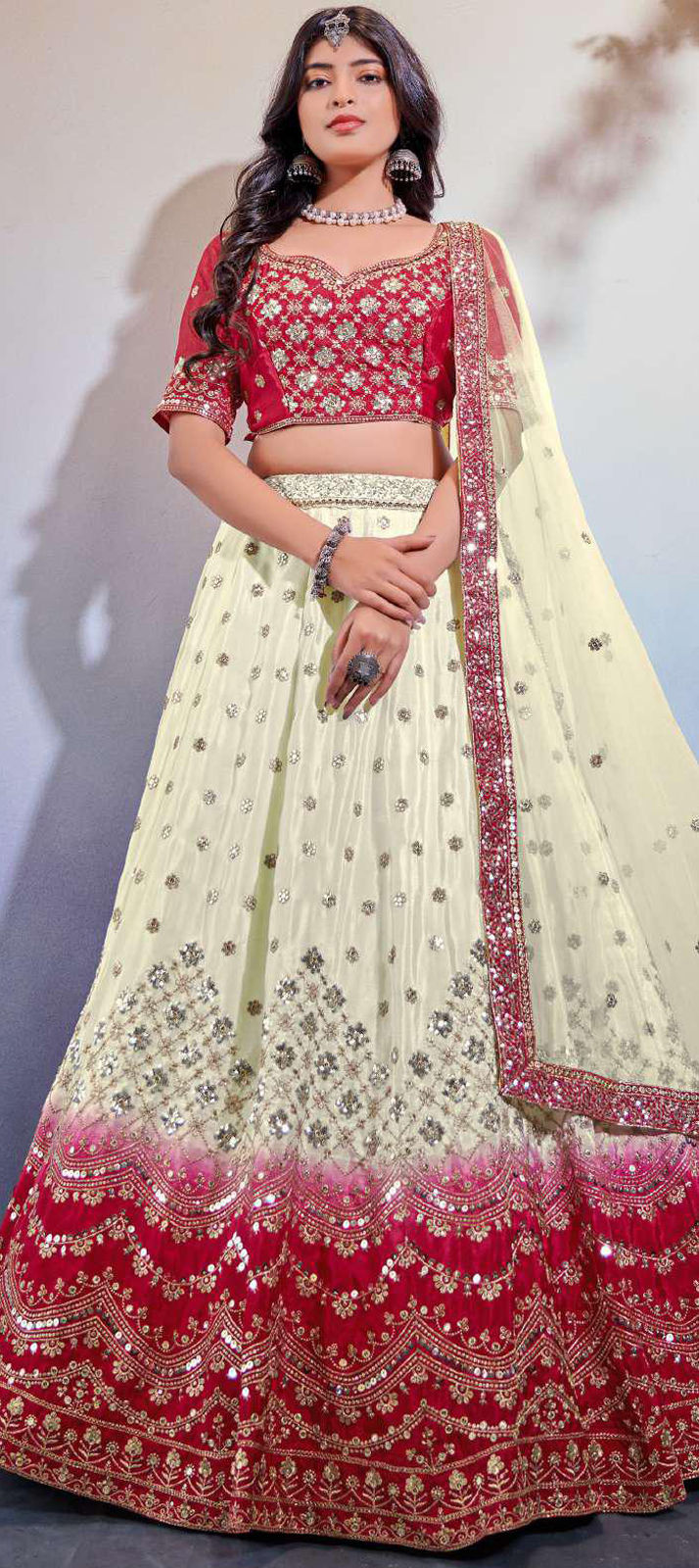 Party Wear, Reception Red and Maroon, White and Off White color