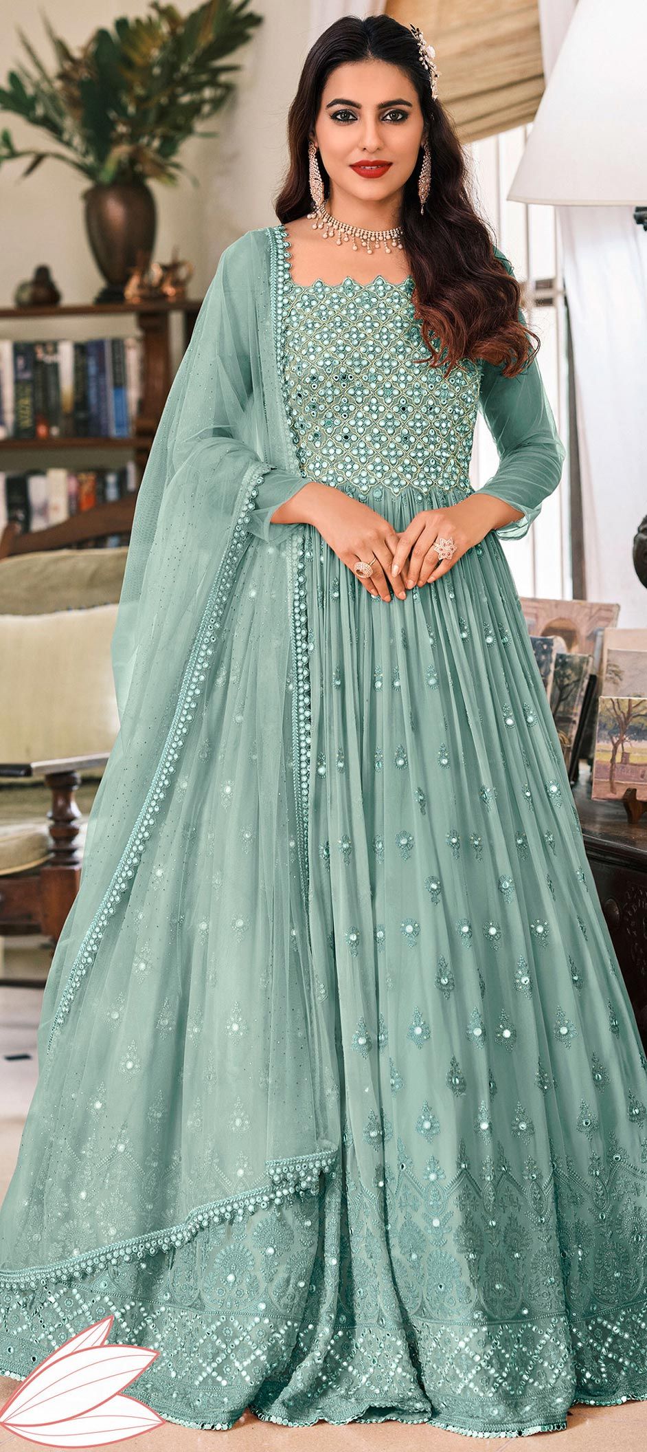 Bollywood Blue color Georgette fabric Salwar Kameez : 1863943