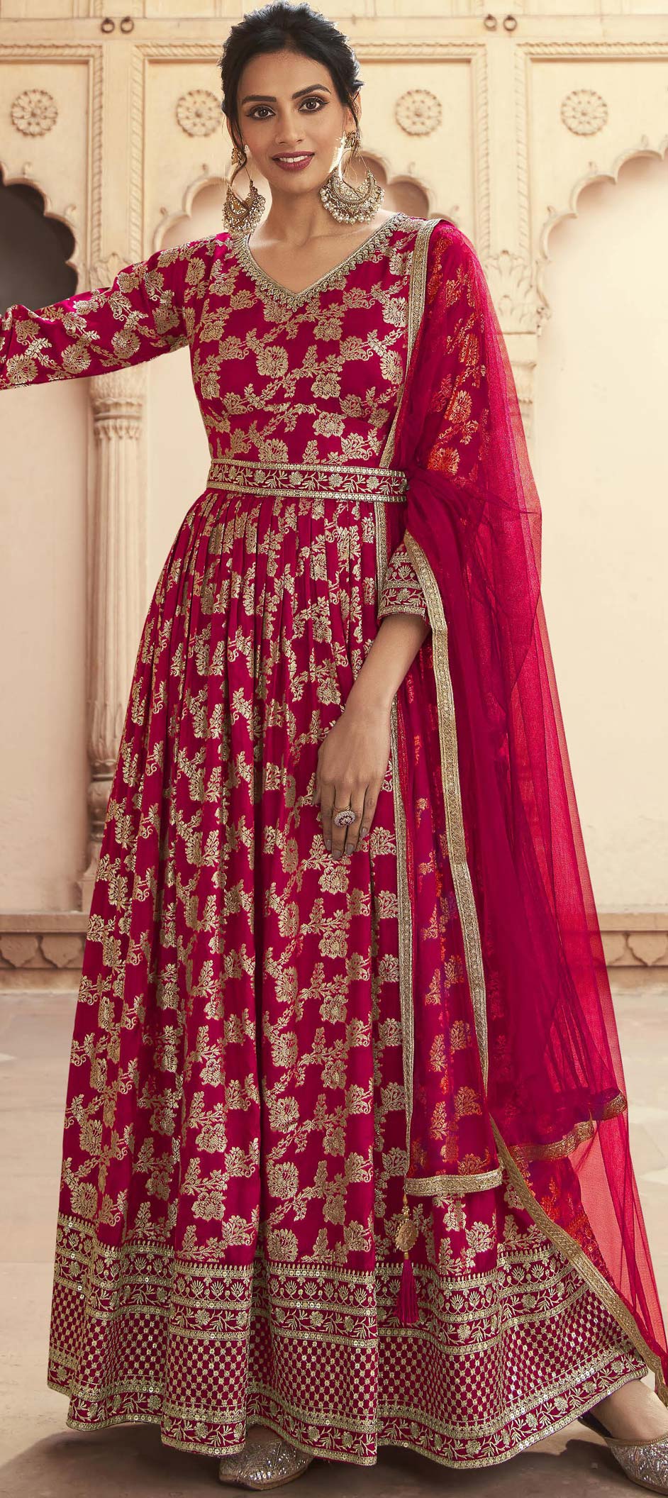 Mesmerizing Blue Dola Silk Jacquard Festival Salwar Kameez main image 1