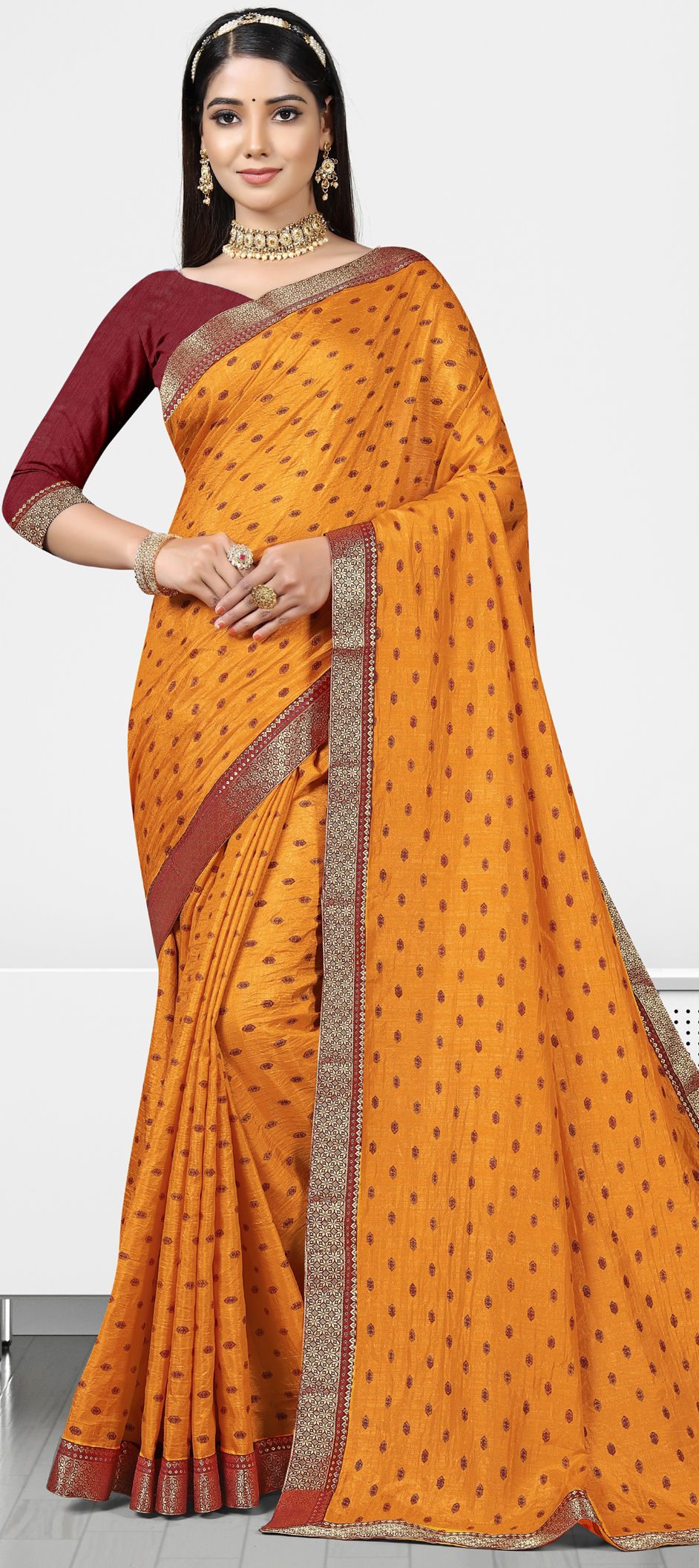 Festive Yellow Color Raw Silk Fabric Saree 1868856 