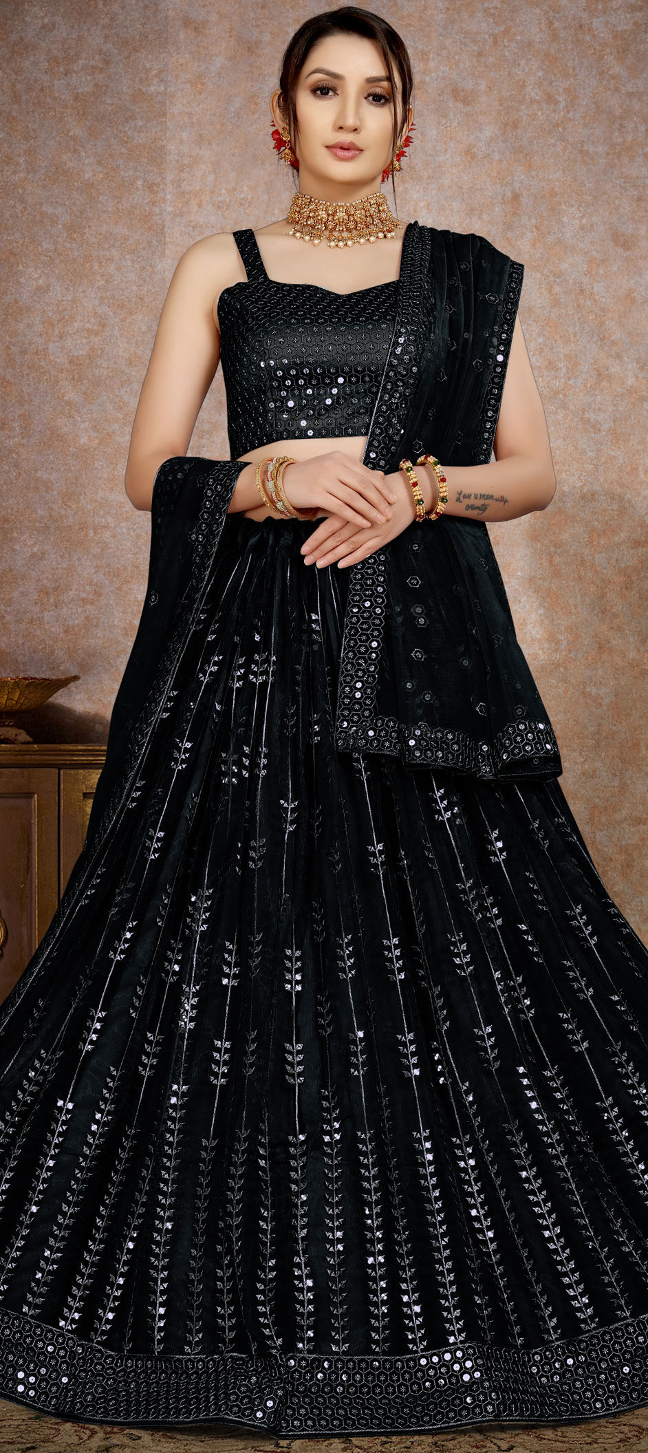sachin and babi light blue dress Buy Black Engagement Lehenga Saree : 255173 -