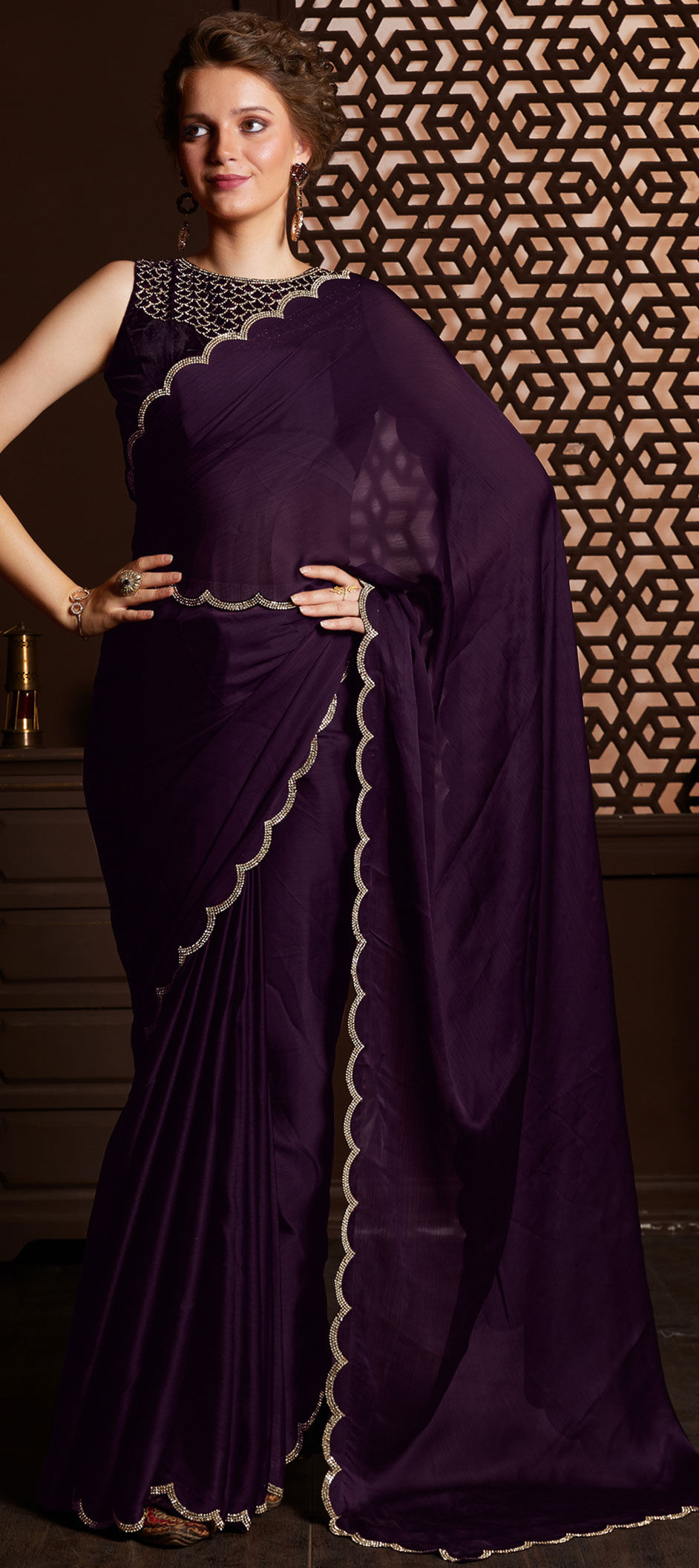 Purple Soft Silk Saree with Rich Pallu Border - Dress me Royal