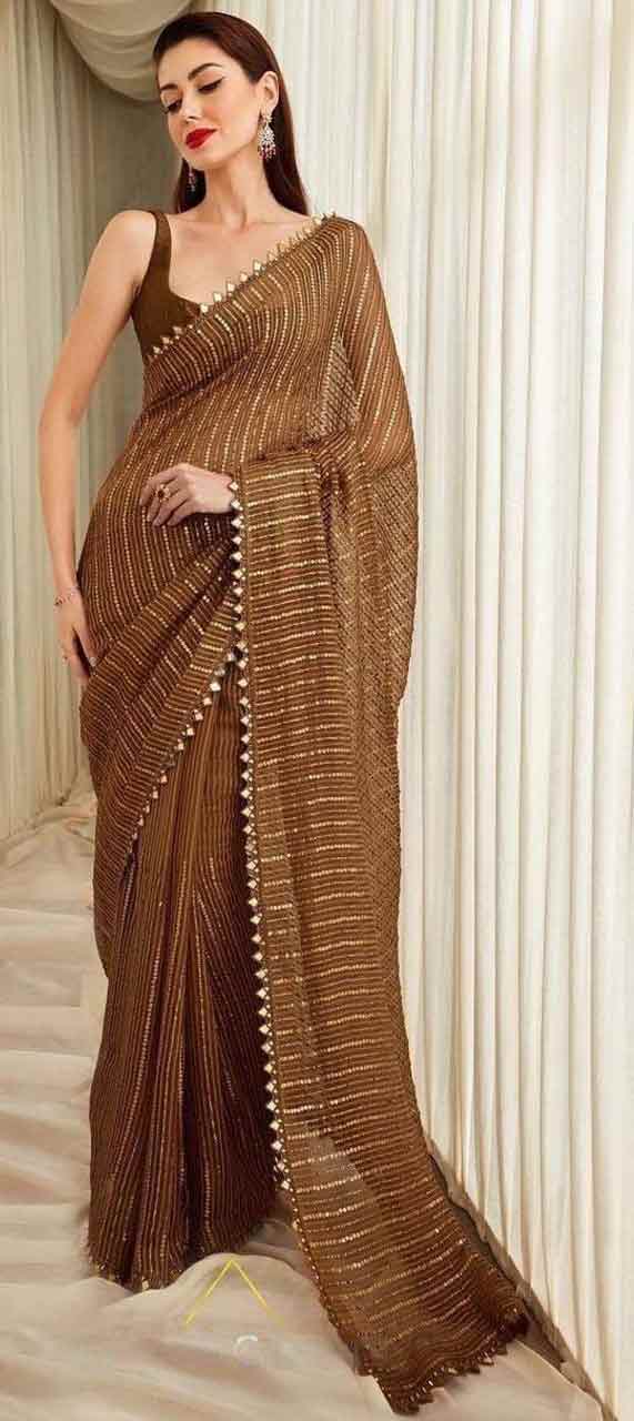 Dark Cream Colour Mahotsav Adveka New Designer Fancy Party Wear Saree  Collection 41114 - The Ethnic World