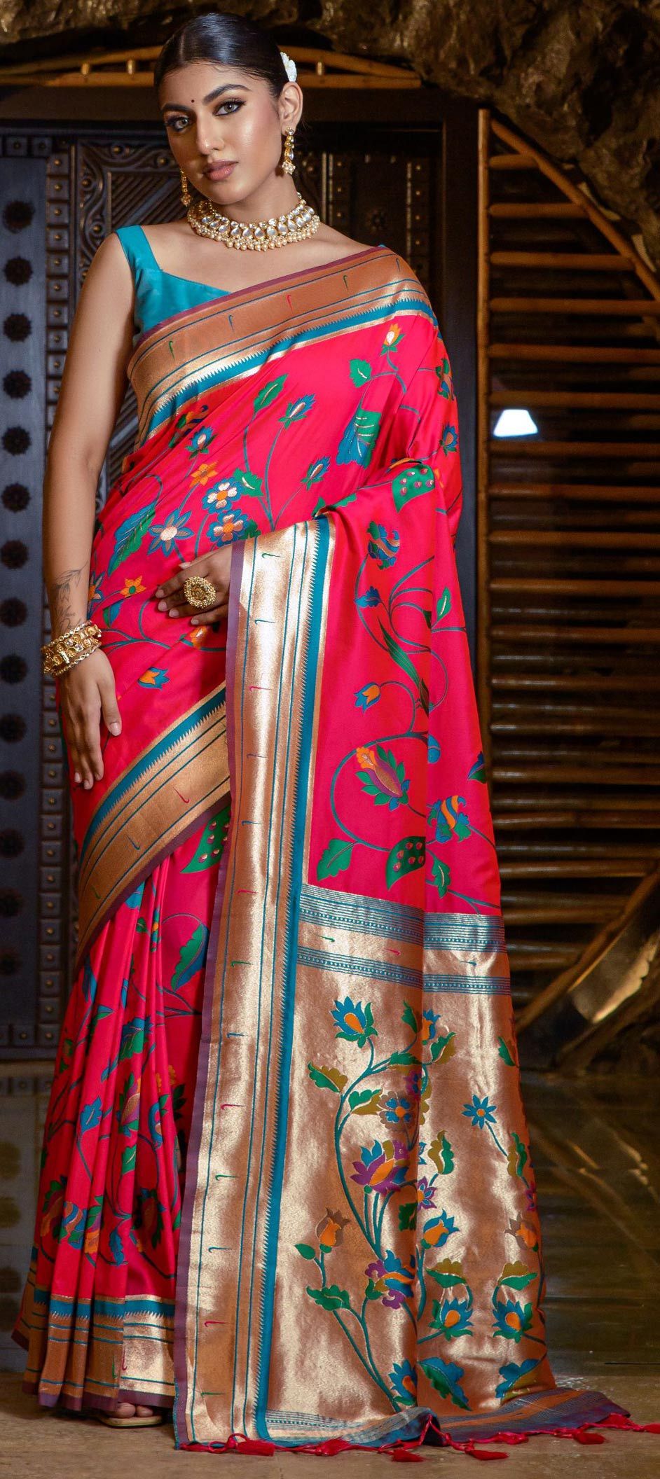 Black Original Silk Zari Pallu Paithani Hand Woven Saree - Prasheeka