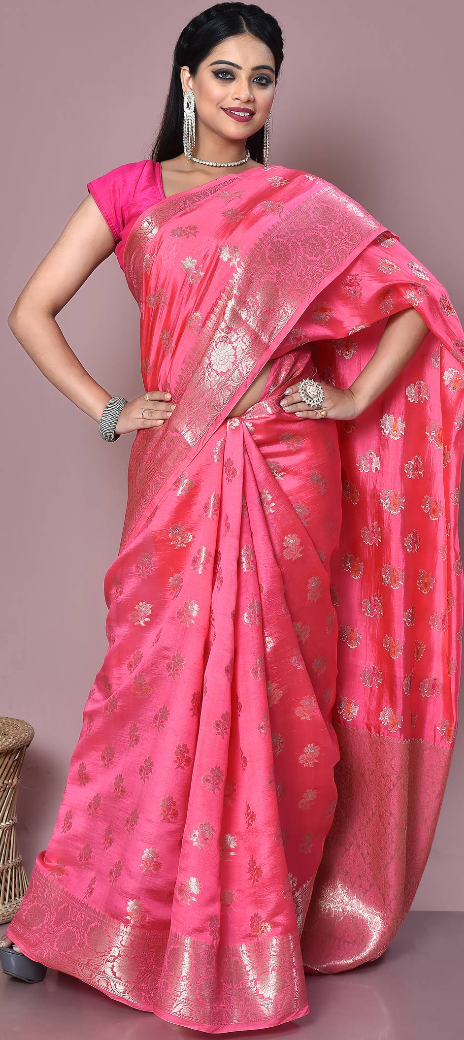Light pink wedding silk saree – Thenianantham