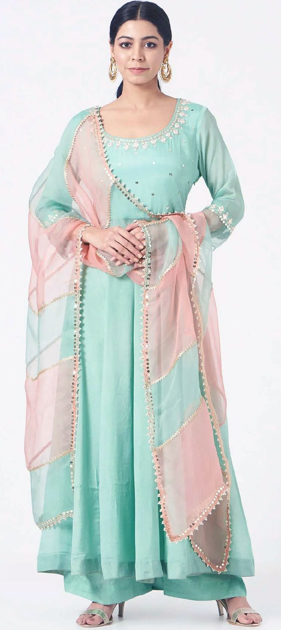 Beautiful Mirror Work Blue Silk Festive Salwar Suit main image 1