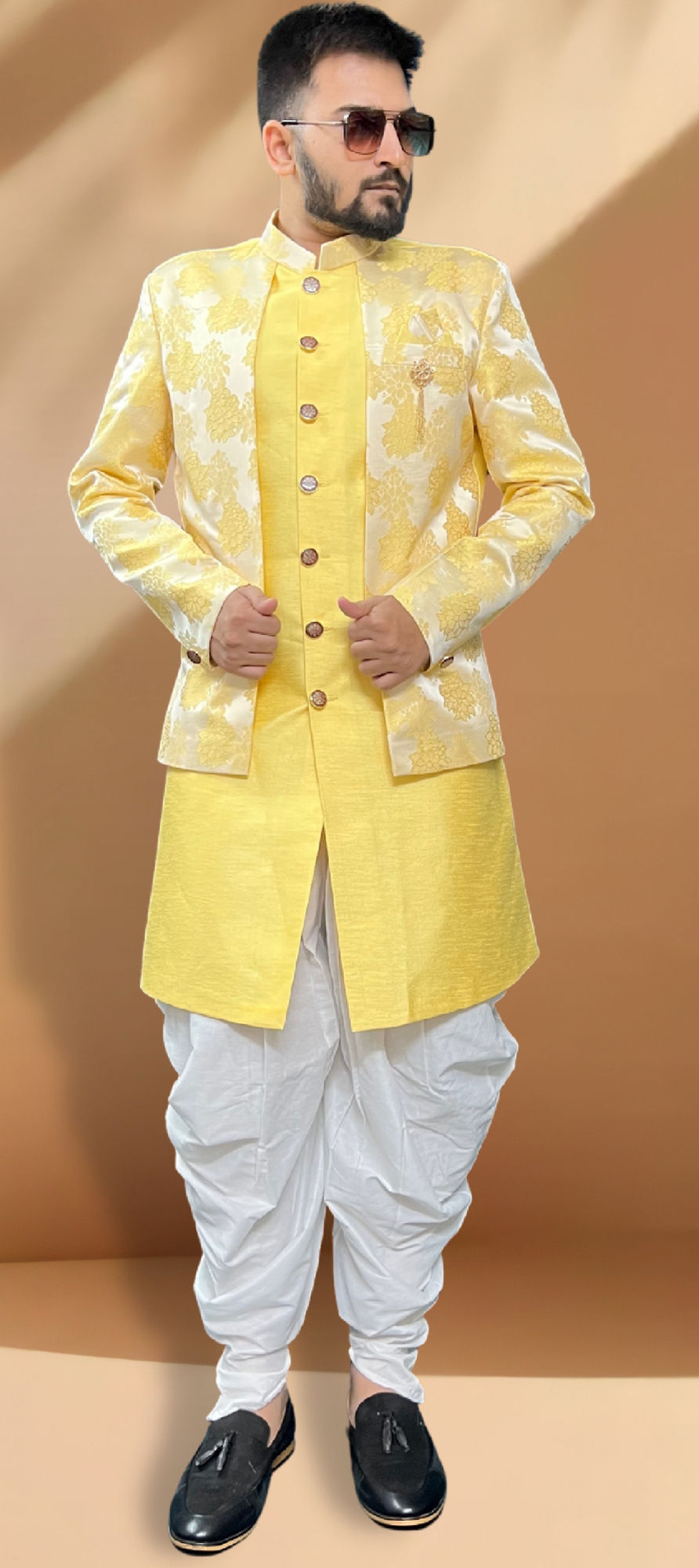 KESAR YELLOW INDO WESTERN – StudioAnaykaa