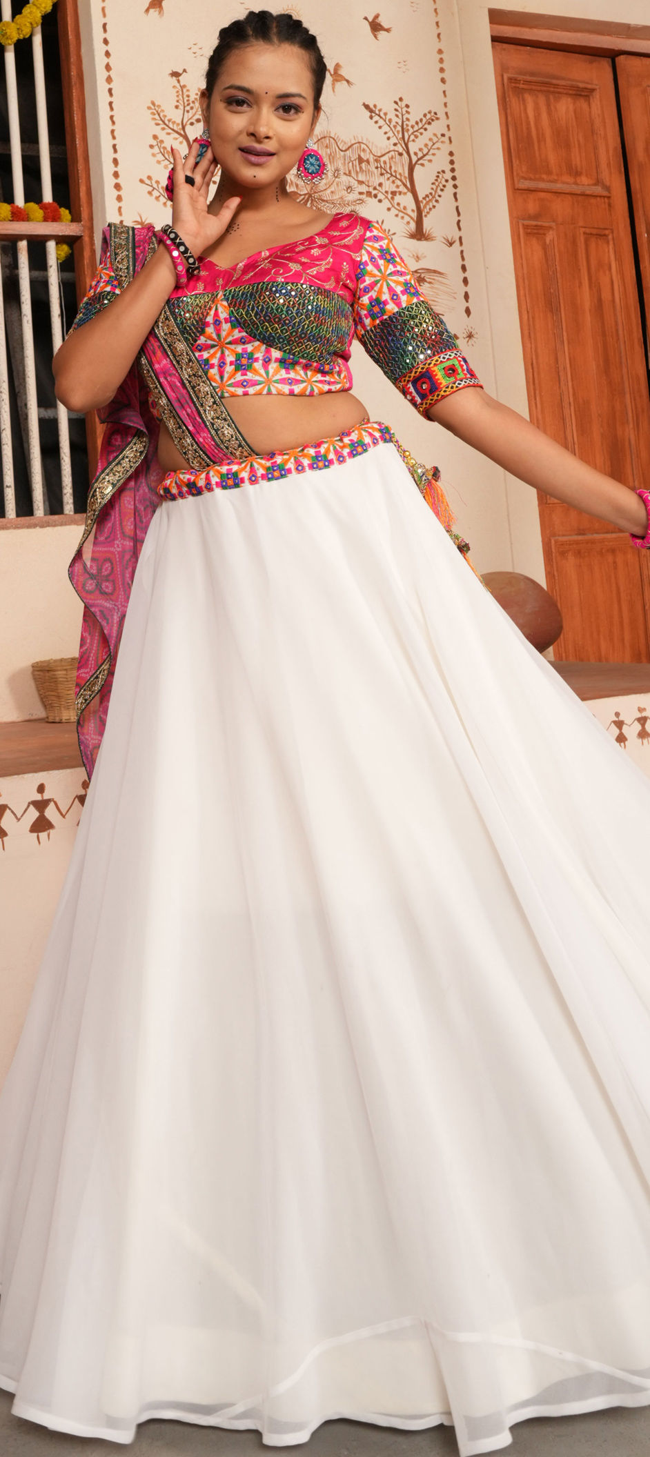 Order designer Ivory Embellished Lehenga set Online– Frontier Bazarr