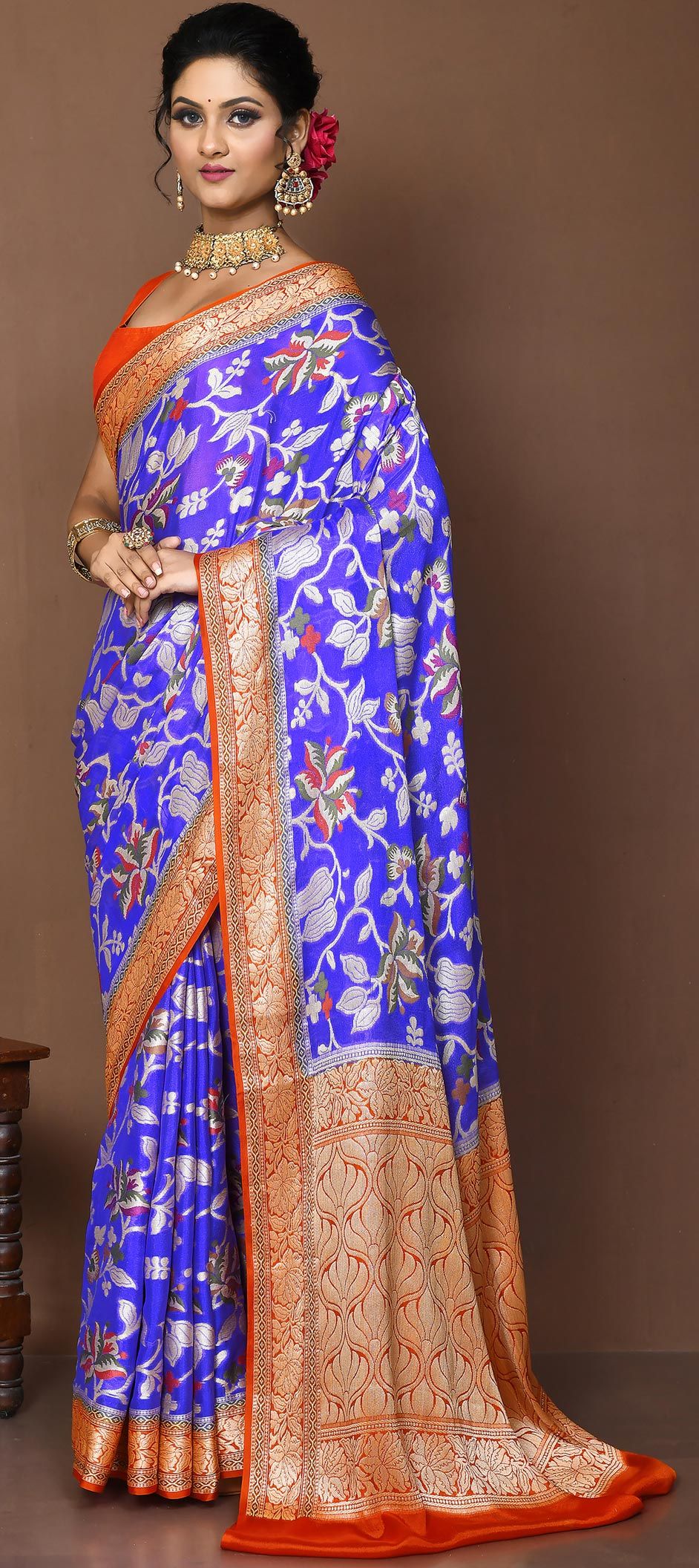 Royal Blue With Maroon Border Silk Traditional Saree – paanericlothing