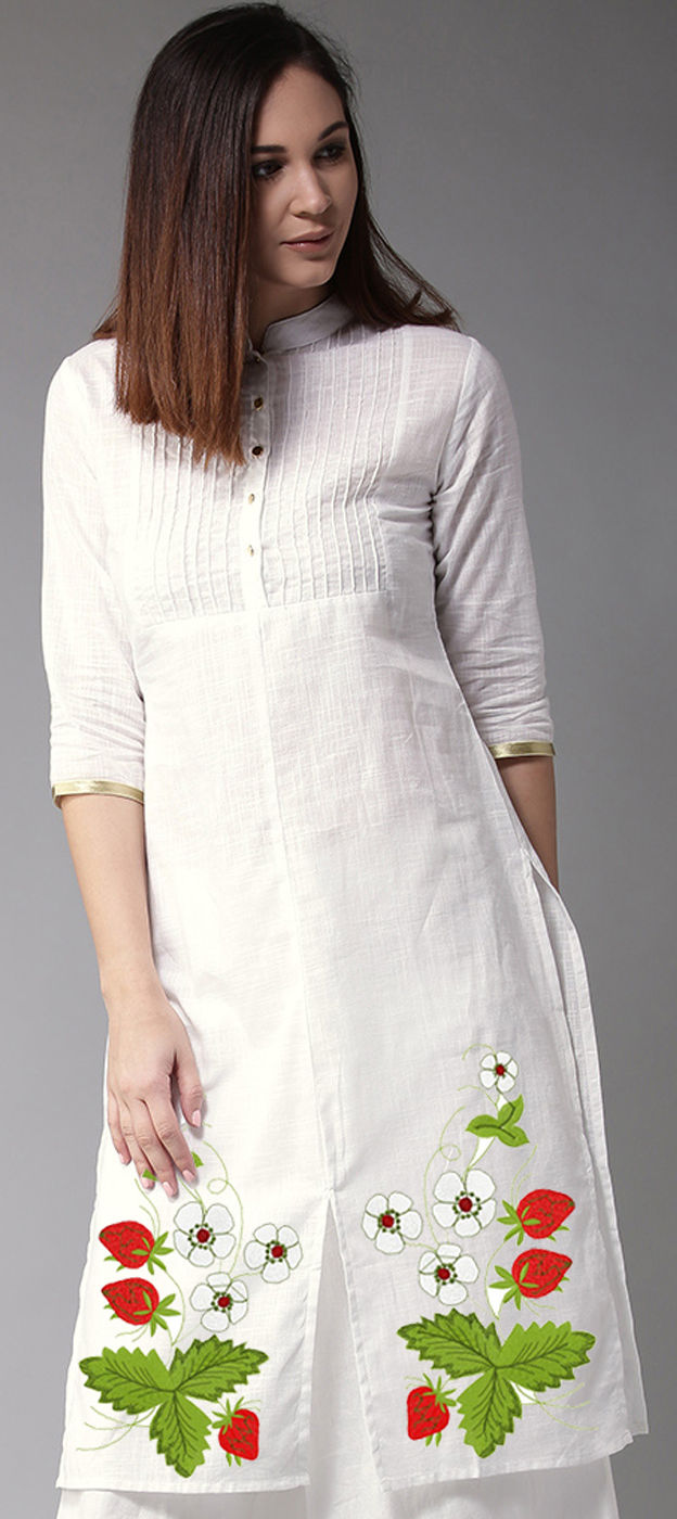 Party wear white kurti discount