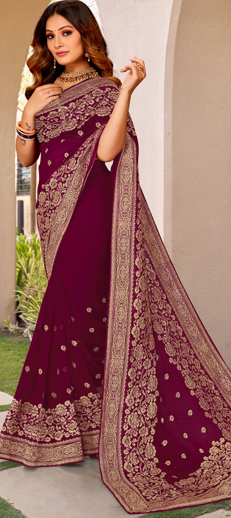 Wine Red Luxury Paithani Saree in Silk For Wedding – Kalindi Sarees
