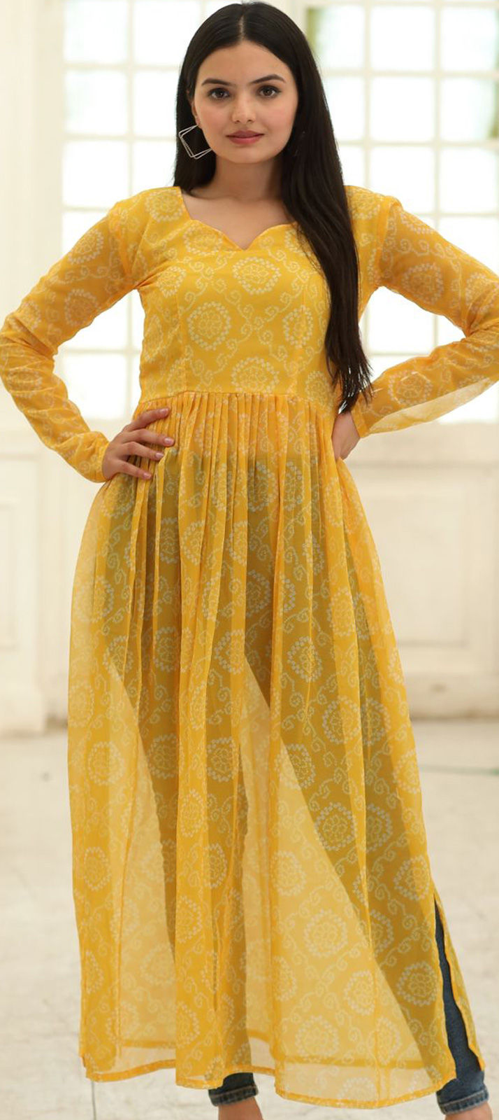 Lovely Yellow Slub Rayon Kurti With Matching Grey Palazzo Pants – Chandler  Fashions