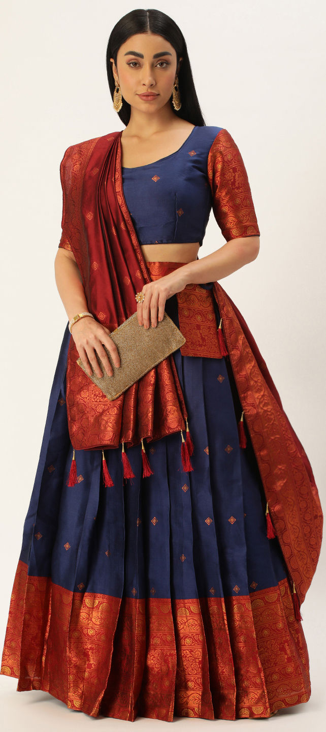 Red And Blue Contrast Lehenga Designs 2019 - YouTube