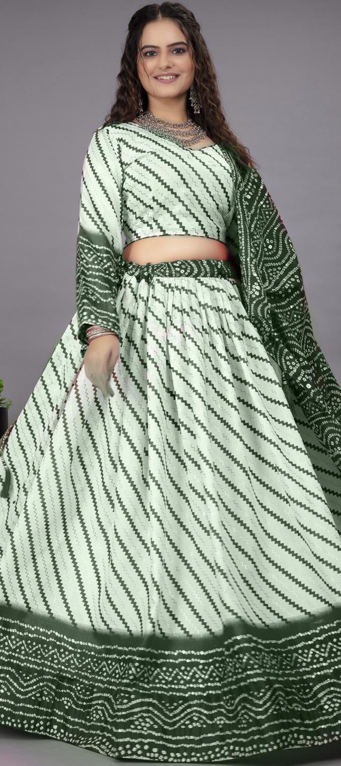 Traditional Navratri Outfit - Fox Georgette Lehenga Choli with Flair