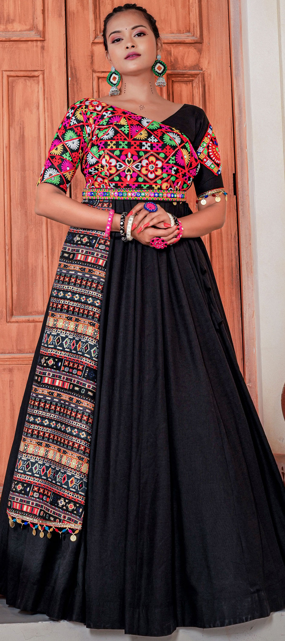 Red and Black Color Designer Navratri Collection Lehenga Choli :: ANOKHI  FASHION