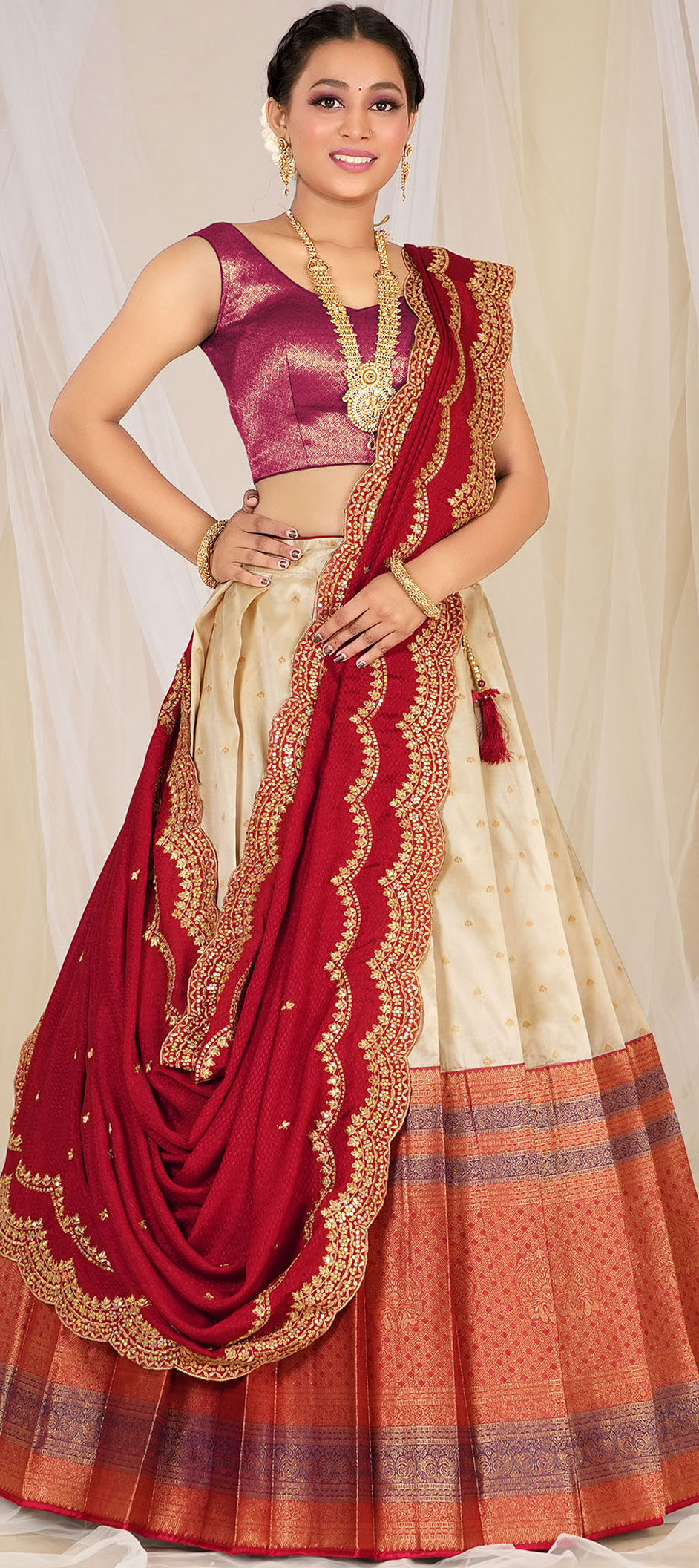 Buy Multi Color Silk Lehenga Set Online – Vasansi Jaipur