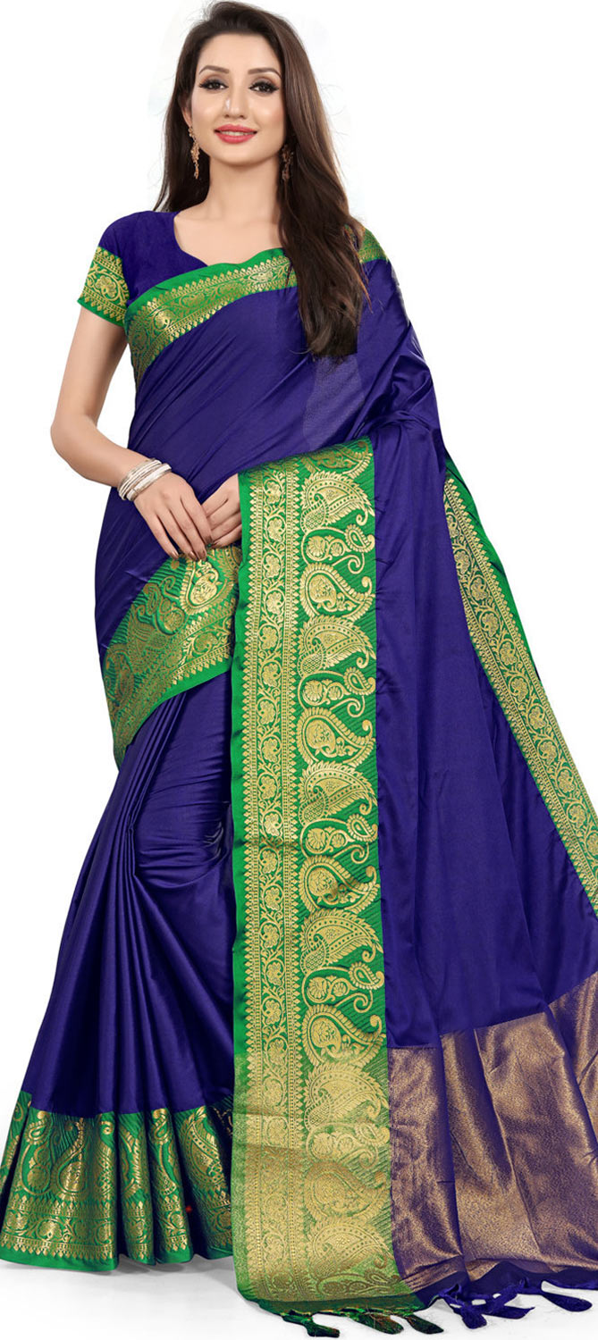 kantih Purple Kanchipuram Silk Saree With Enticing Weave