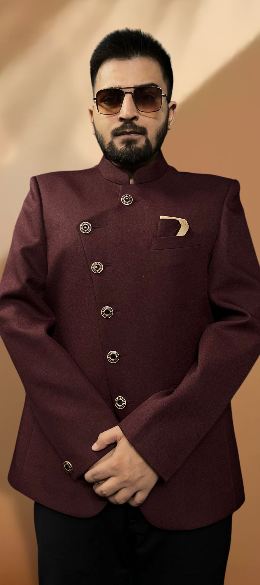 Party Wear Red and Maroon color Rayon fabric Blazer 1896037 - Main Image